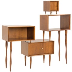 Carioca Brazilian Contemporary Wood Bookcase and Cabinet by Lattoog