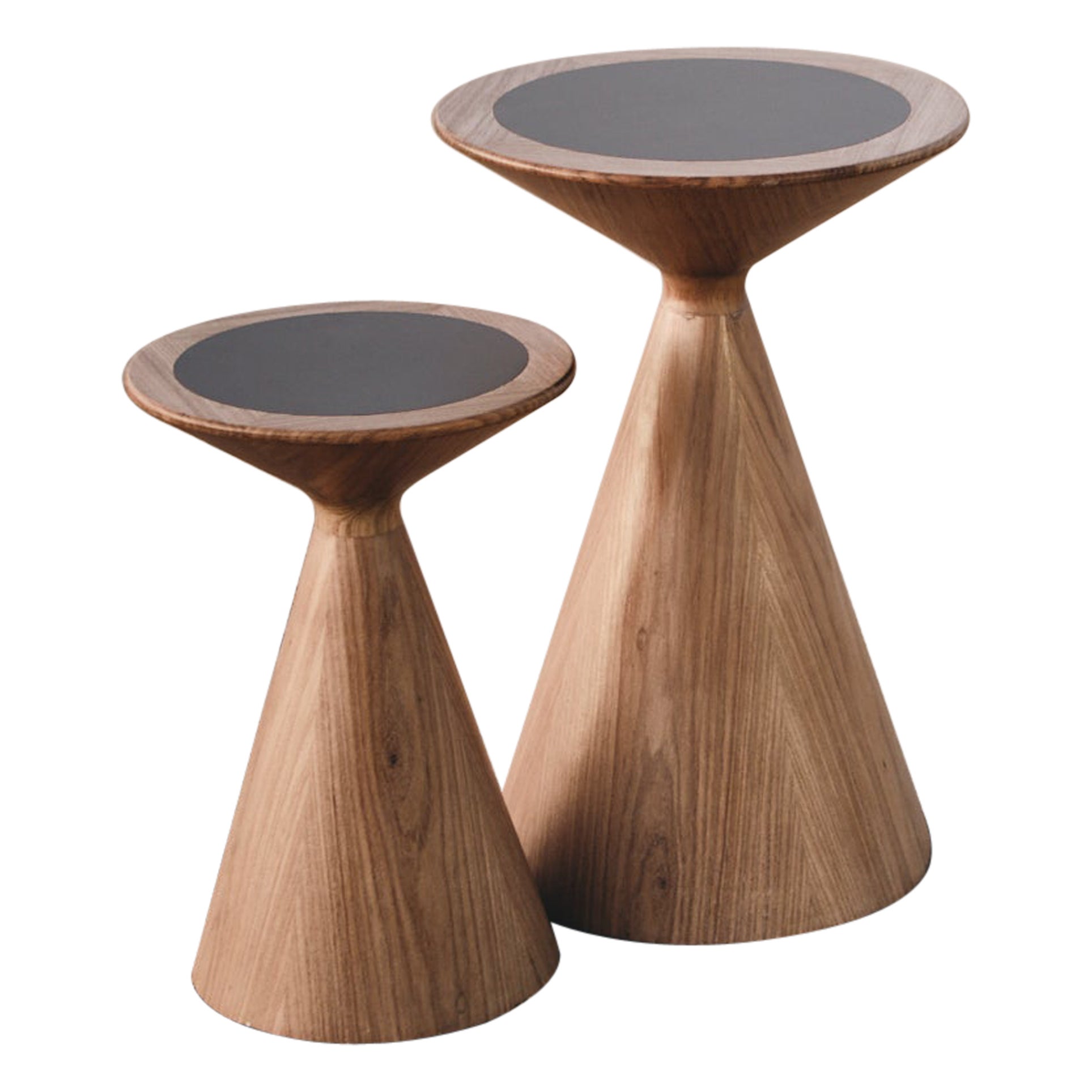 Carioca Medium Sidetable and Stool in Freijo Wood