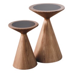 Table d'appoint et tabouret Carioca de taille moyenne en bois Freijo