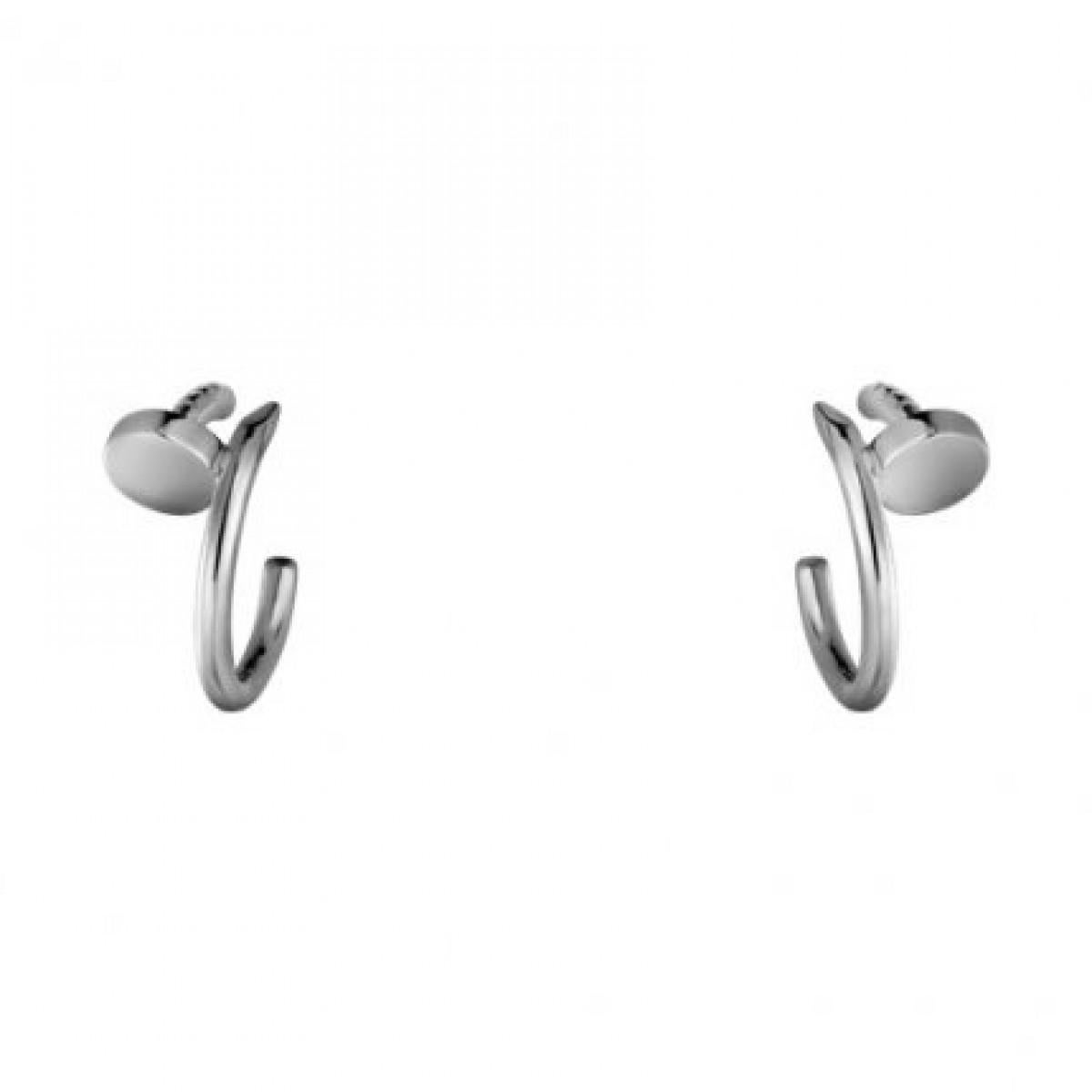 Cariter 18 Karat White Gold Juste un Clou Earrings im Angebot