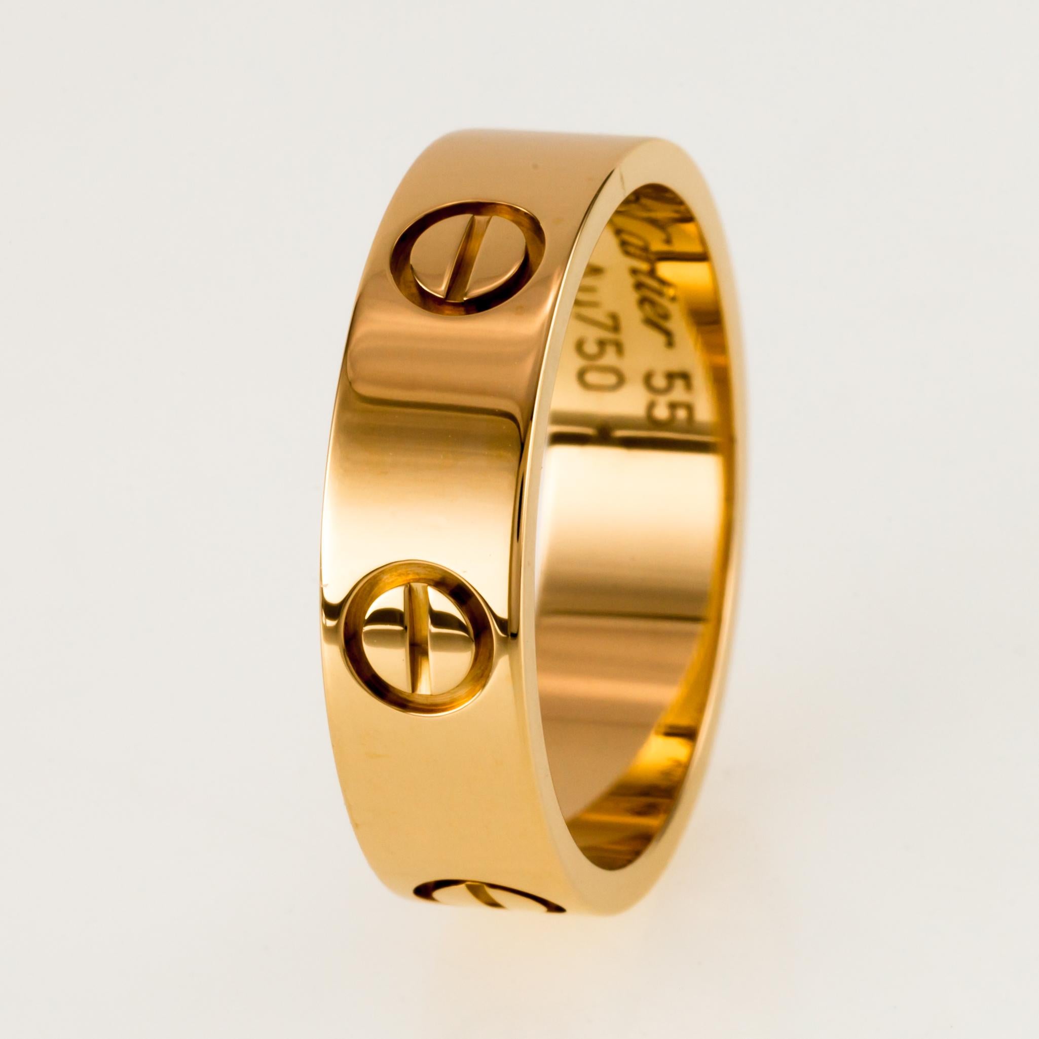 Modern Cartier 18k Yellow Gold Love Ring
