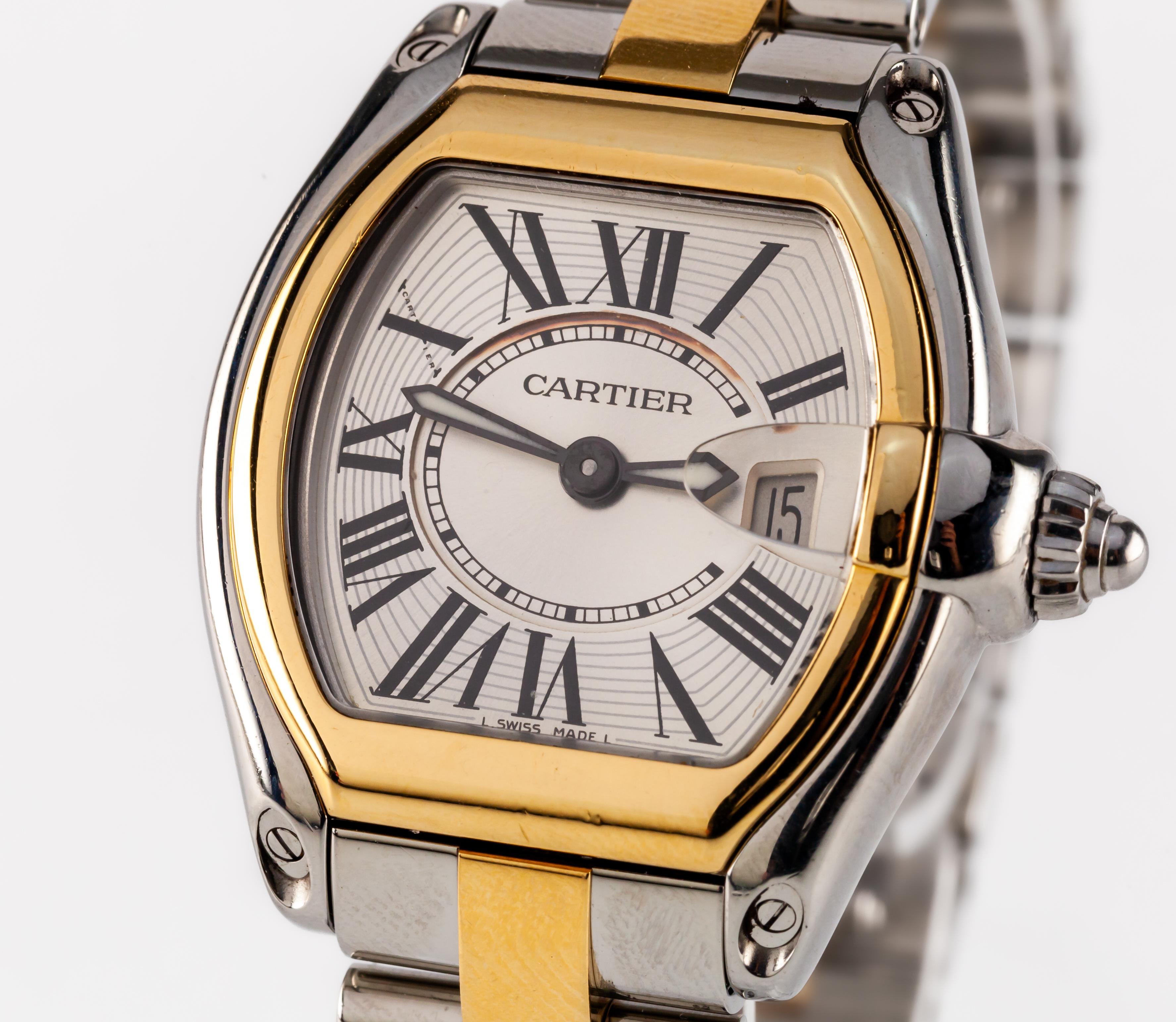 Reloj de cuarzo Cariter Roadster bicolor para señora, oro de 18 quilates + acero inoxidable 2675 Moderno