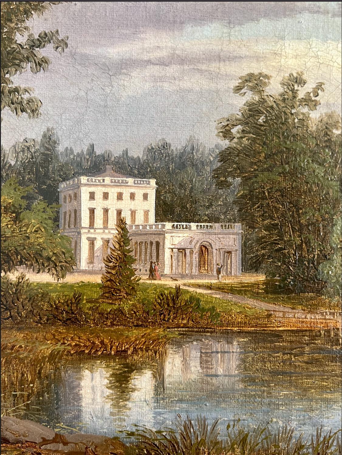 A very nice and charming painting with a view of King Gustav III´s Haga pavilion by Carl Abraham Rothstén, (1826 - 1877). Oil on canvas, signed with monogram CAR. Probably painted in the third quarter of the 19th century. The painting is nicely