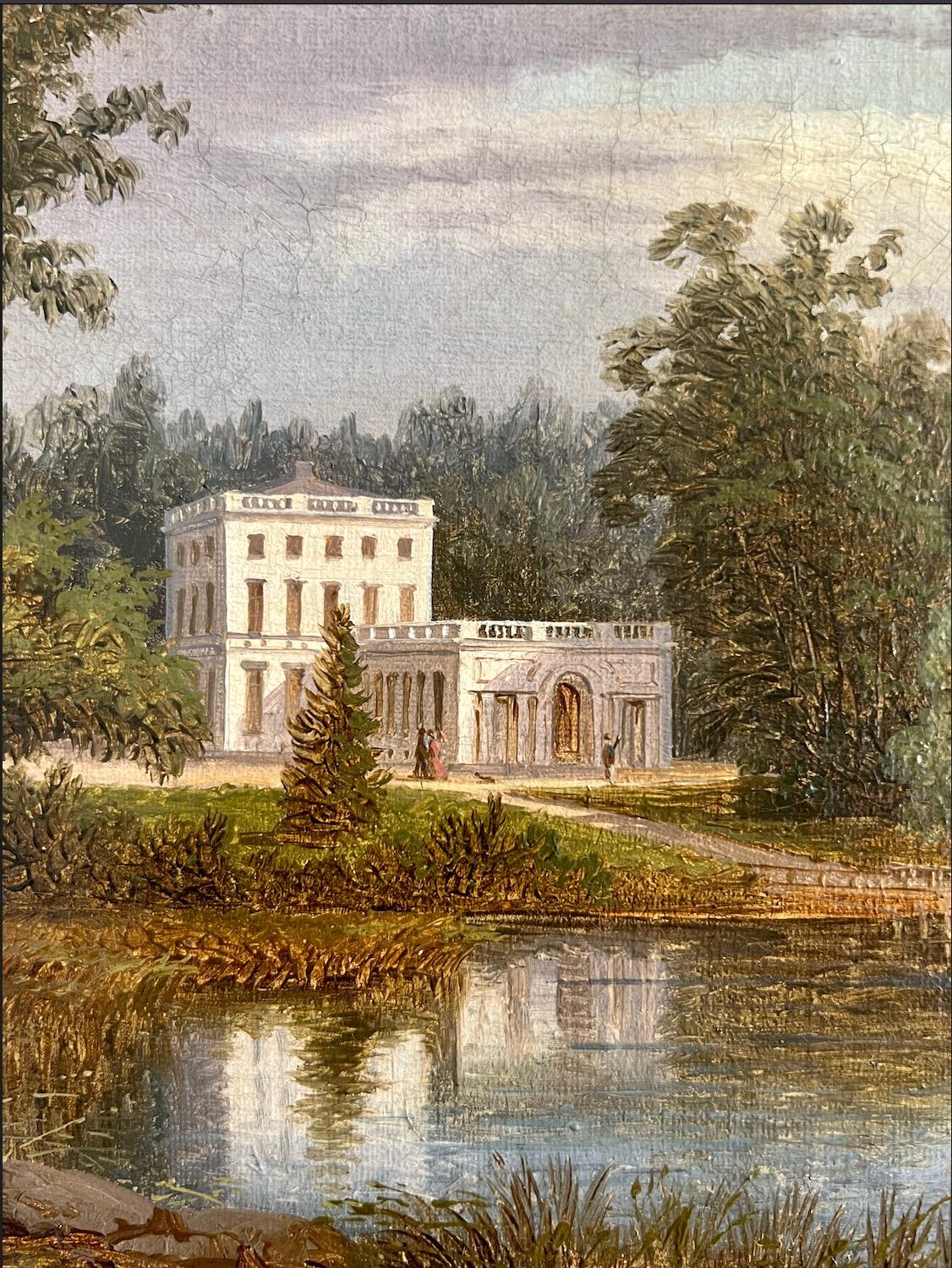 Pabellón Haga del rey Gustavo III, Óleo sobre lienzo, siglo XIX. - Landscape Painting Marrón de Carl Abraham Rothstén