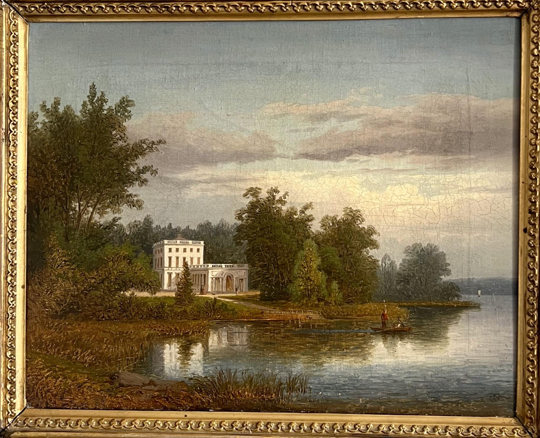 King Gustav III´s Haga Pavilion, Oil on canvas, 19th Century.  For Sale 1