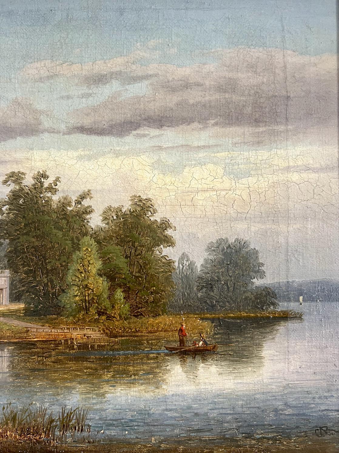King Gustav III´s Haga Pavilion, Oil on canvas, 19th Century.  For Sale 2