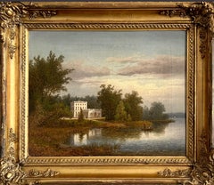 Le pavillon Haga du roi Gustave III, Huile sur toile, 19e siècle.