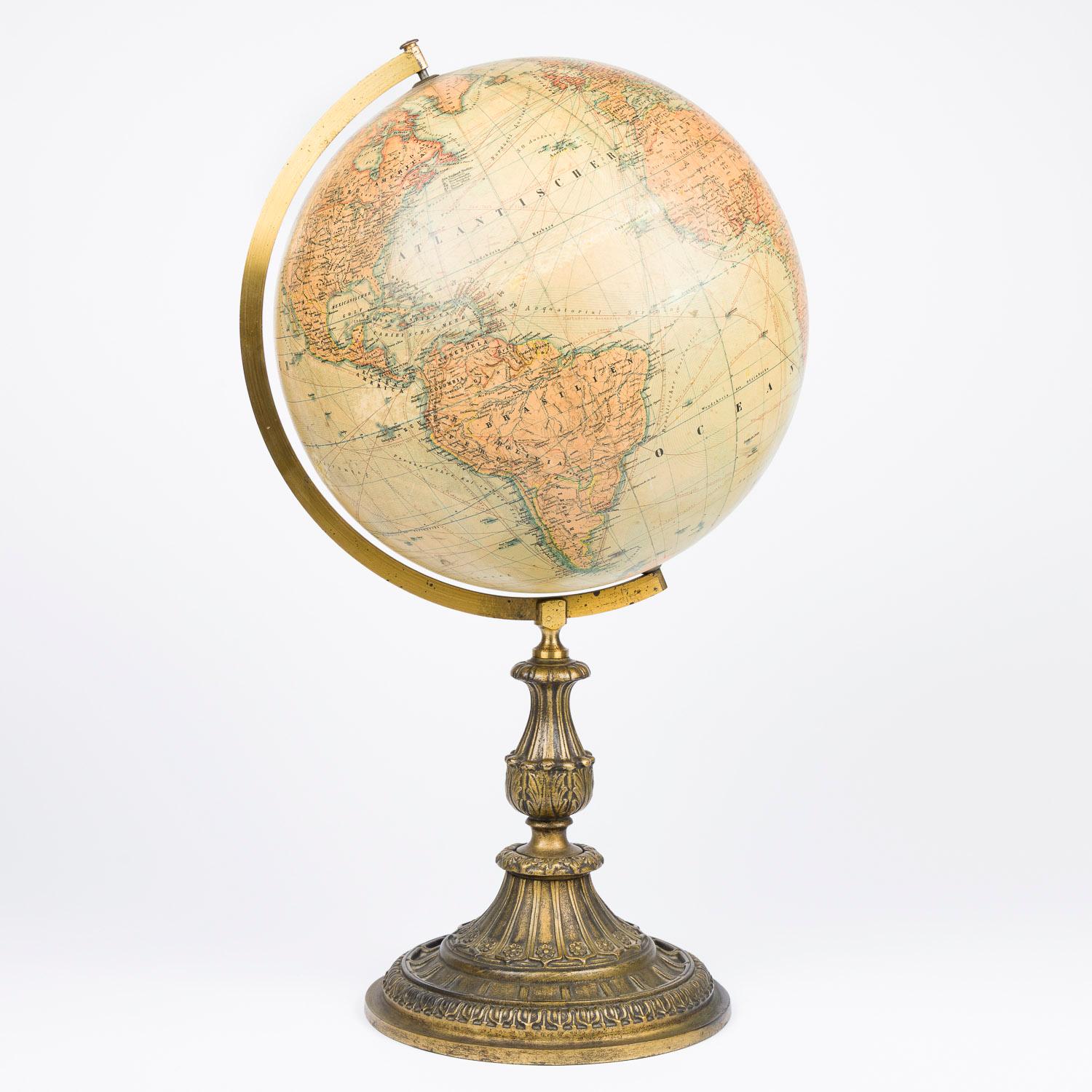 Carl Adami 13 inch terrestrial globe, Berlin, dated 1900. For Sale 2