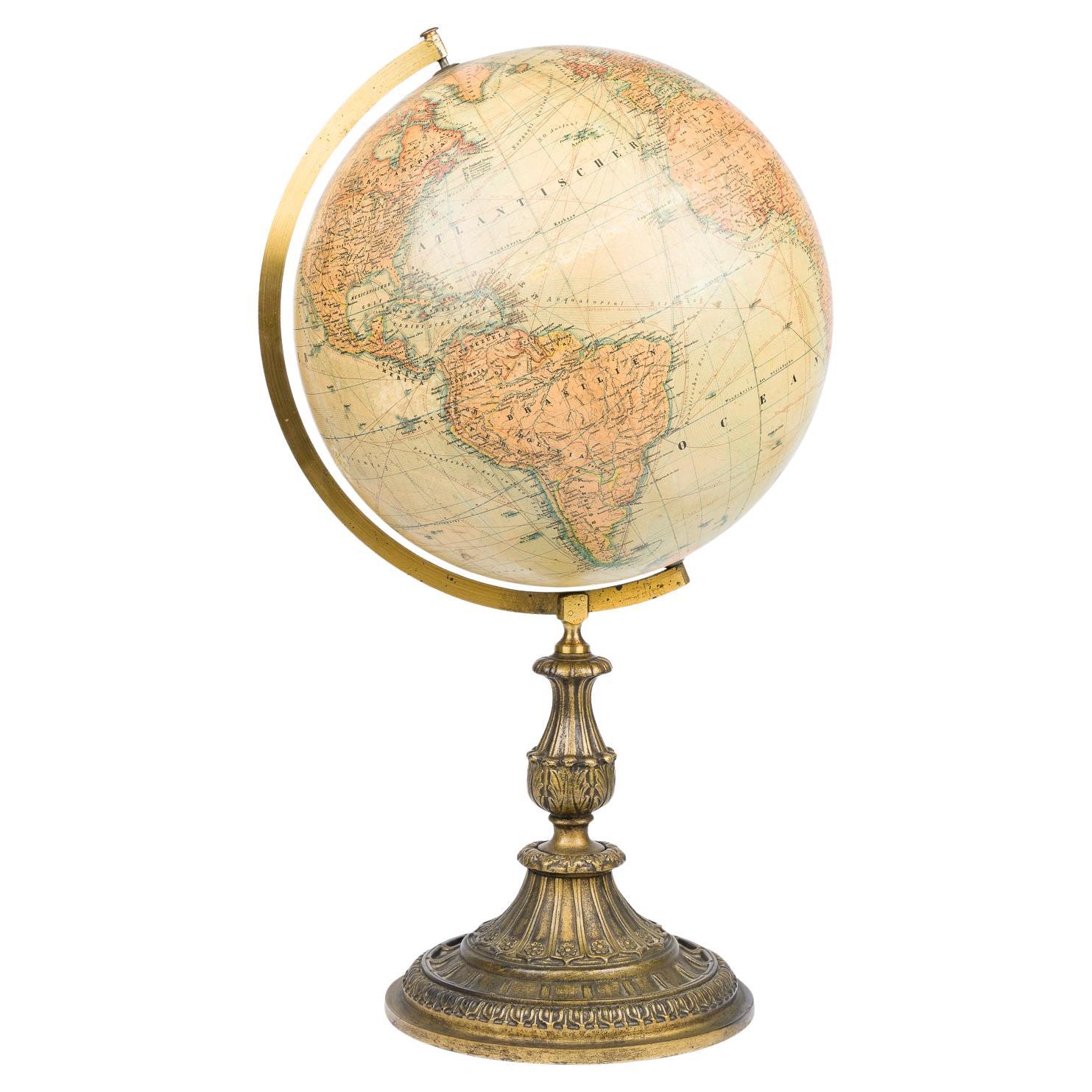 Carl Adami 13 inch terrestrial globe, Berlin, dated 1900. For Sale