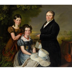 Portrait Of Jean Gerard Vonderbank & Family, Early 19th-Century Oil Painting