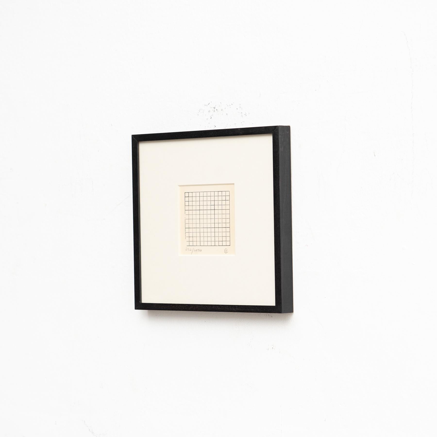 Americano Carl Andre Artowrok (Biglietto per la raccolta fondi NYCLU), 1972 - Incorniciato e firmato a mano in vendita