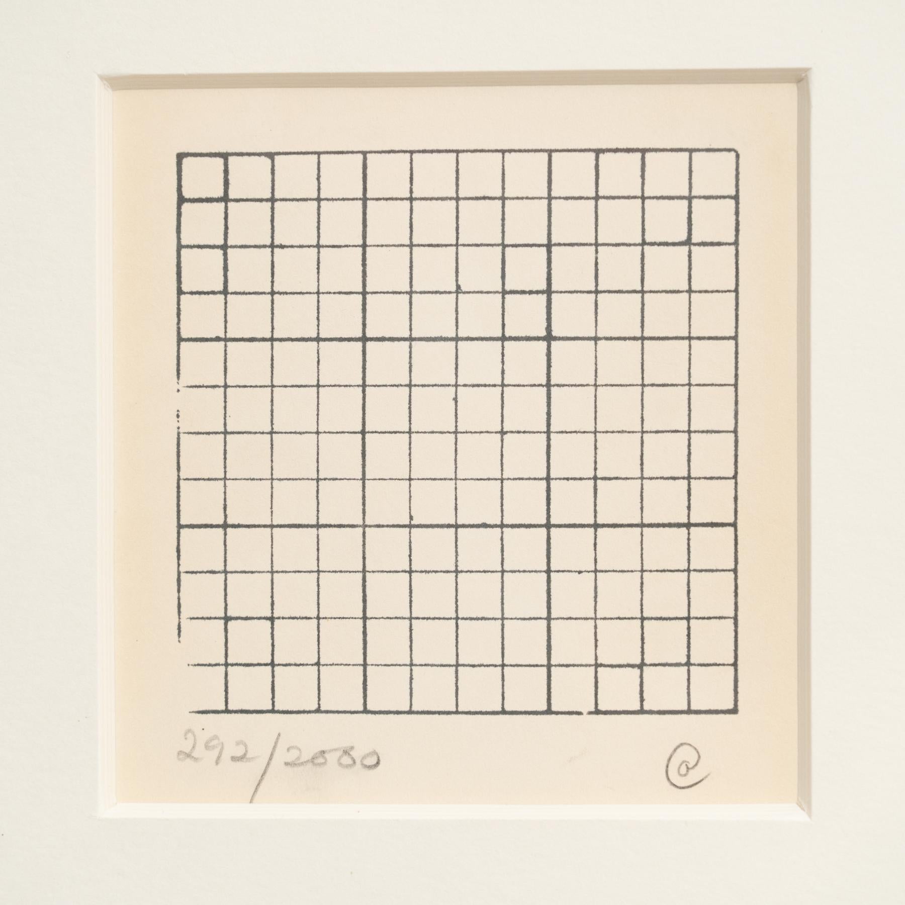 Fine XX secolo Carl Andre Artowrok (Biglietto per la raccolta fondi NYCLU), 1972 - Incorniciato e firmato a mano in vendita