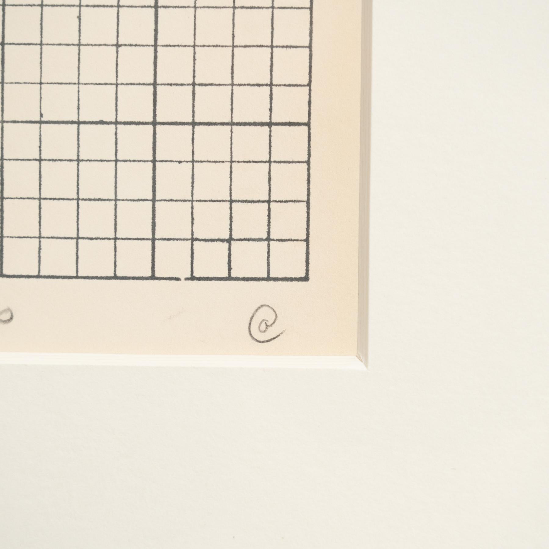 Carl Andre Artowrok (Biglietto per la raccolta fondi NYCLU), 1972 - Incorniciato e firmato a mano in vendita 1