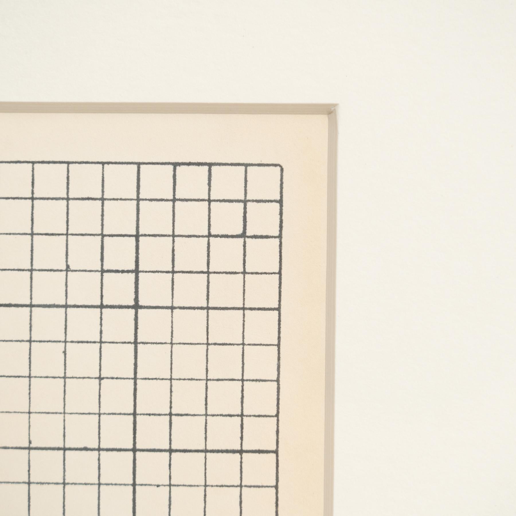Carl Andre Artowrok (Biglietto per la raccolta fondi NYCLU), 1972 - Incorniciato e firmato a mano in vendita 2
