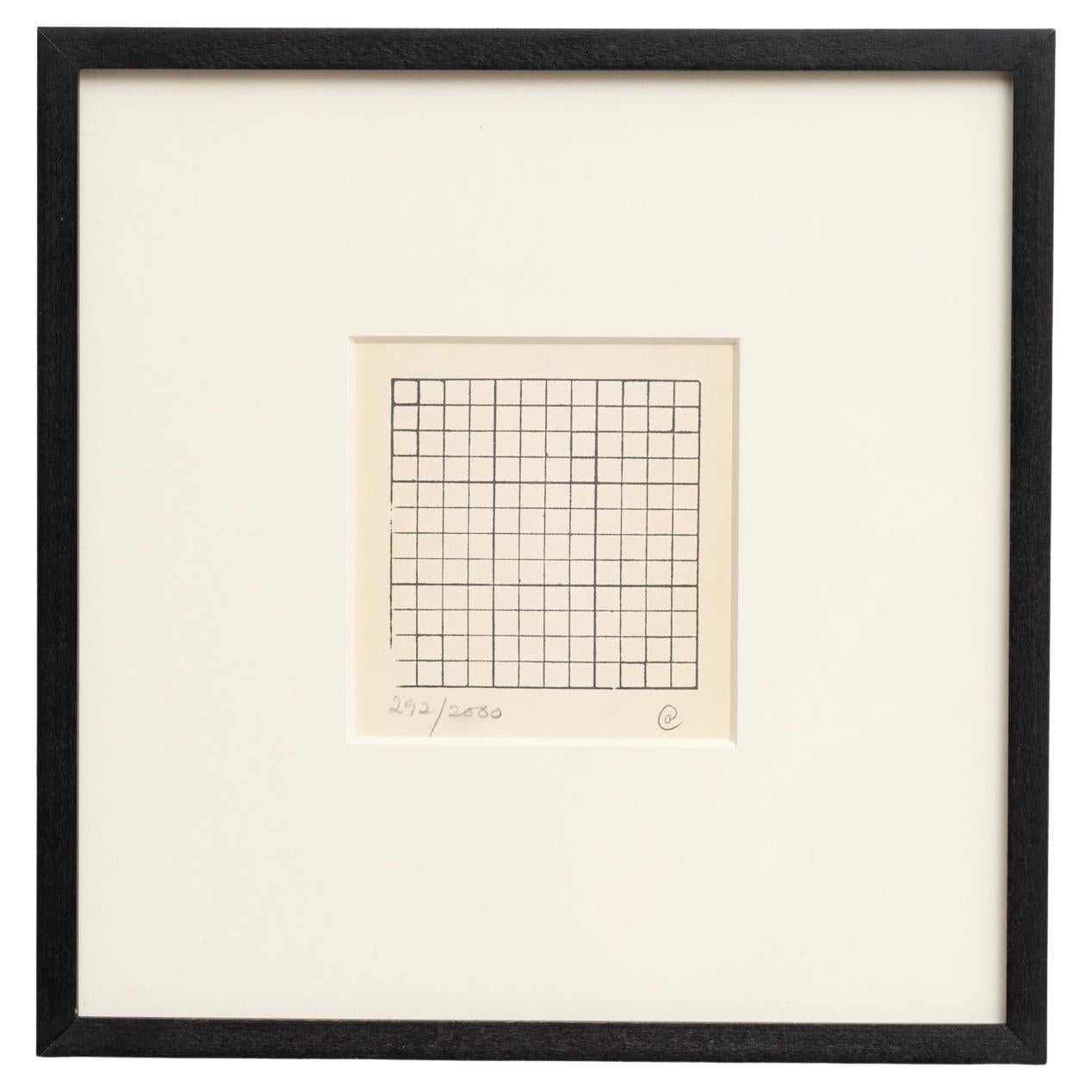 Carl Andre Artowrok (Billete para recaudar fondos para la NYCLU), 1972 - Enmarcado y firmado a mano