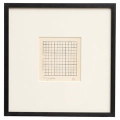 Carl Andre Artowrok (Billete para recaudar fondos para la NYCLU), 1972 - Enmarcado y firmado a mano