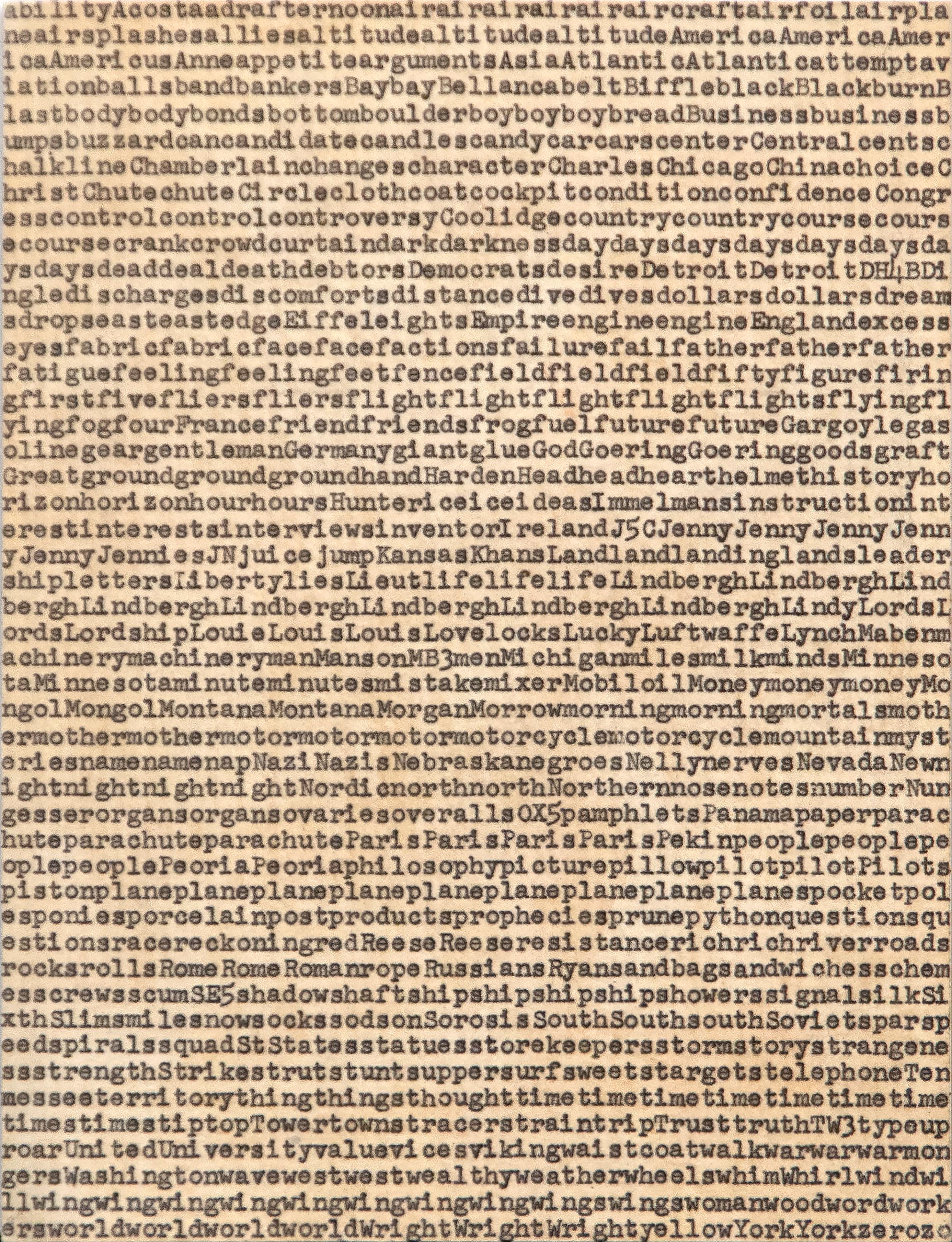 Five Hundred Terms for Charles A. Lindbergh - Mixed Media Art by Carl Andre