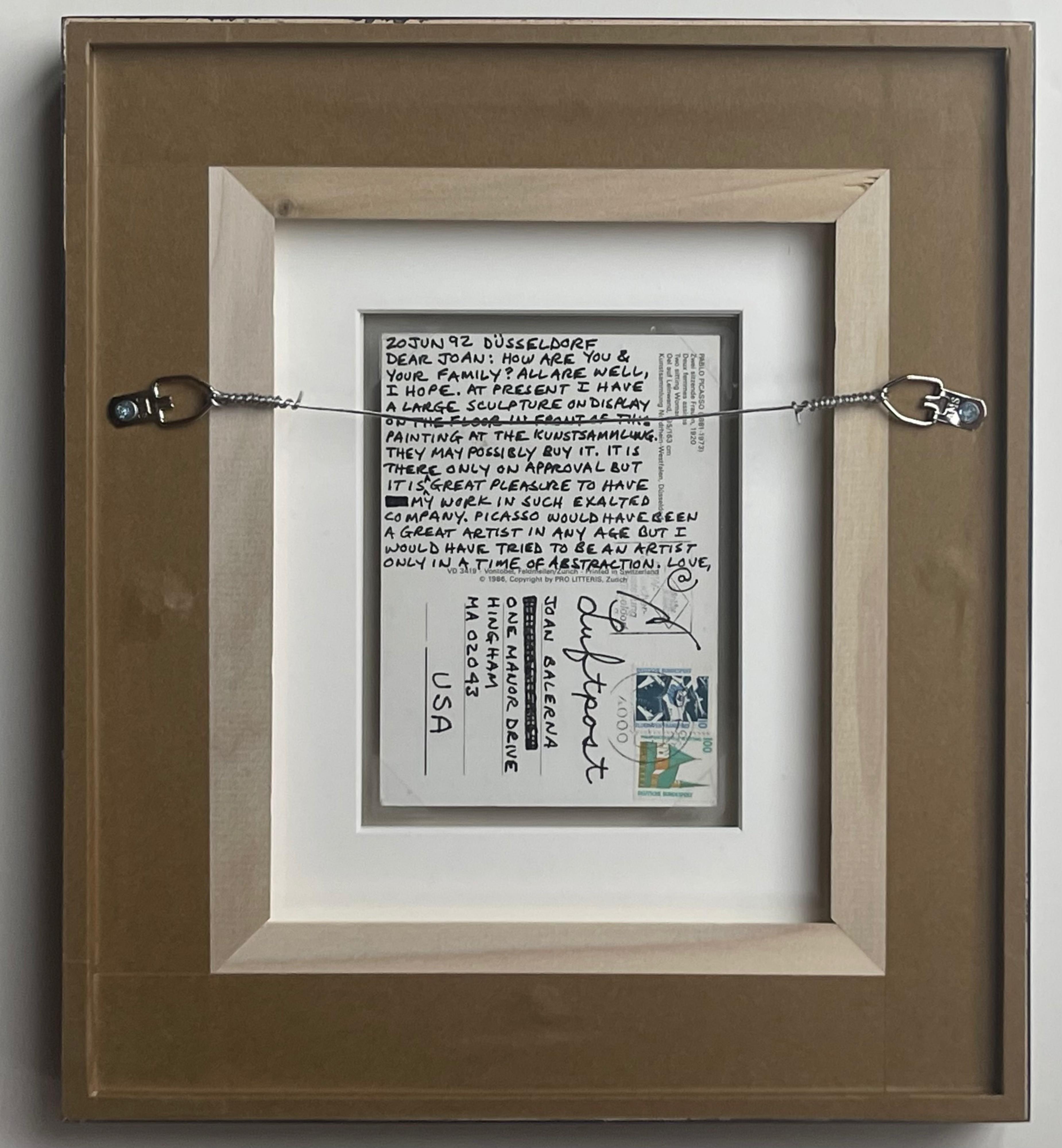 Signed handwritten card: 