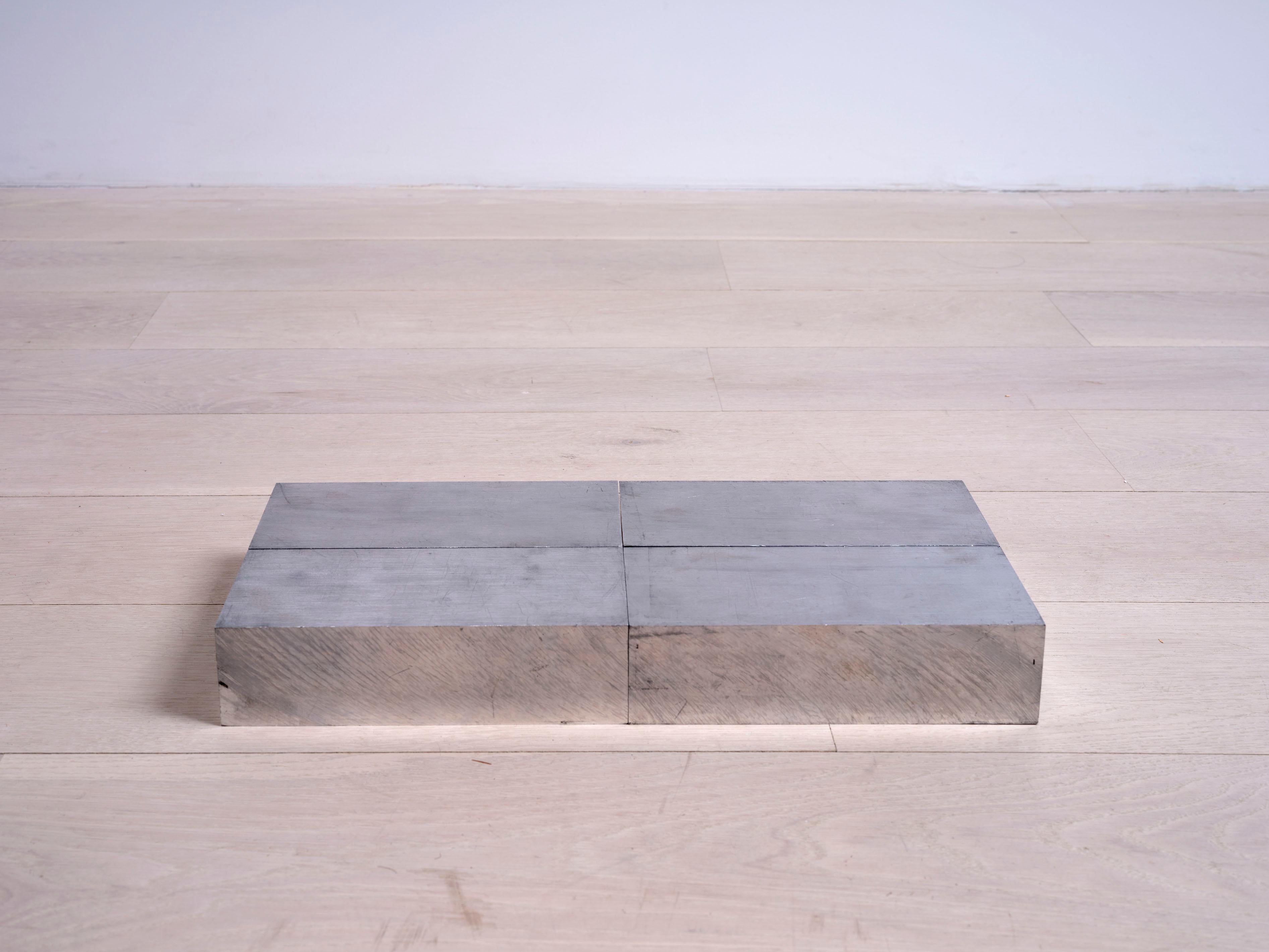Carl Andre Abstract Sculpture - Al 4 Blocks aluminum, in 4 parts