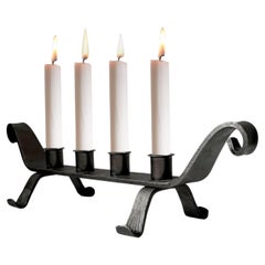 Carl-Arne Breger, Swedish 1970s forged iron candleholder by Edsby Smide