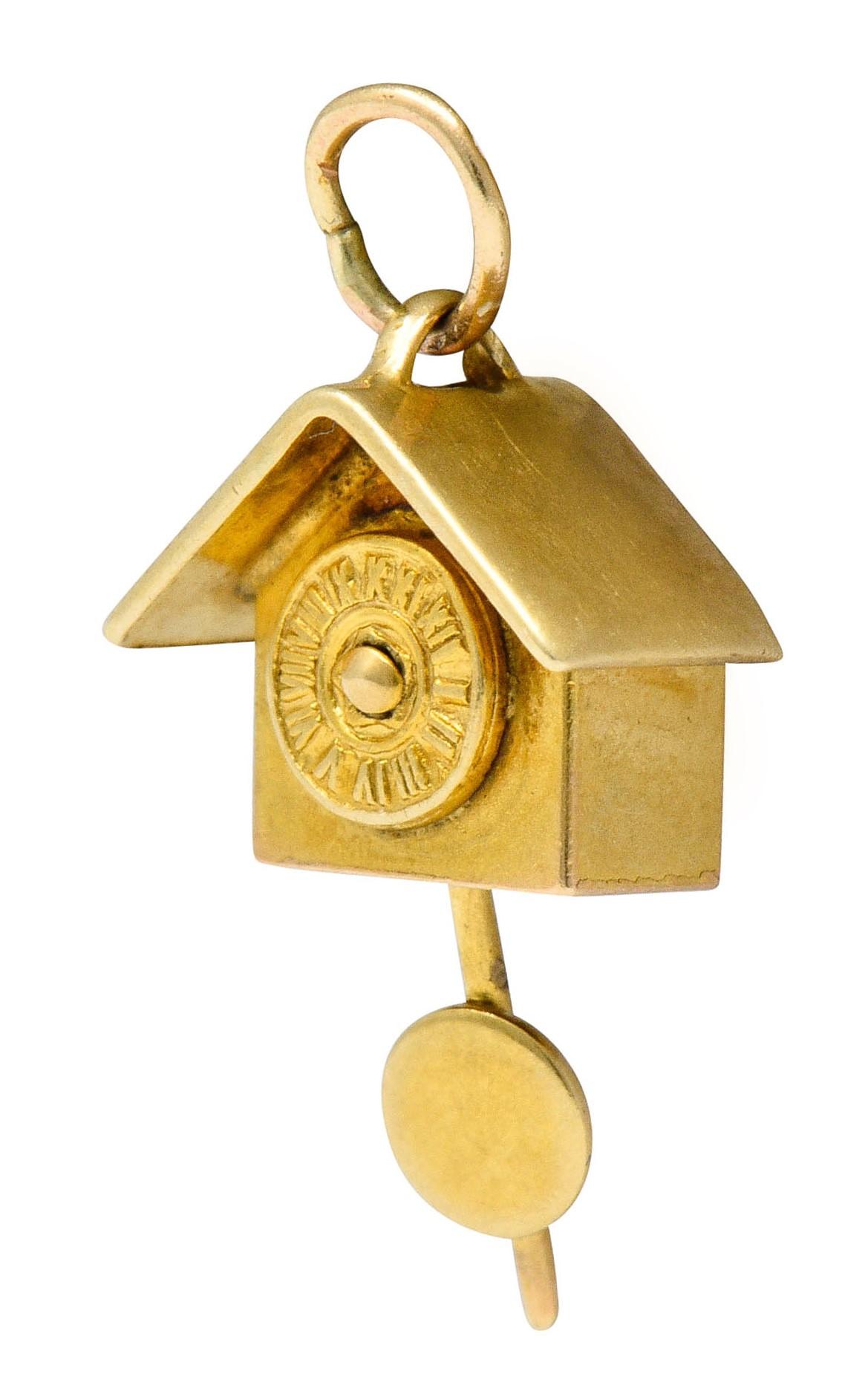 Carl-Art Retro 14 Karat Gold Cuckoo Clock Charm 2