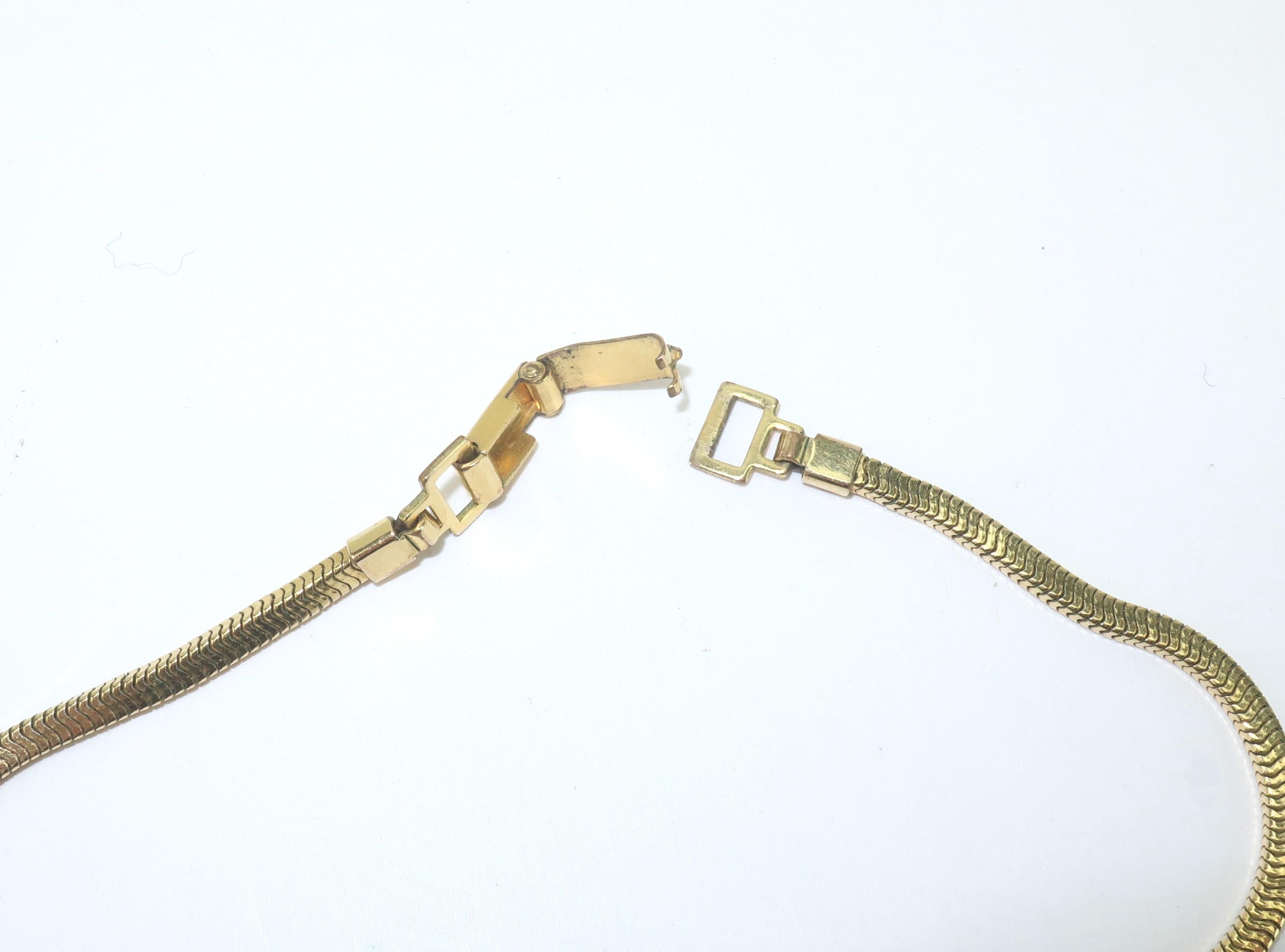 Carl Art Rhinestone & Gold Filled Bow Slide Necklace, 1940's 3