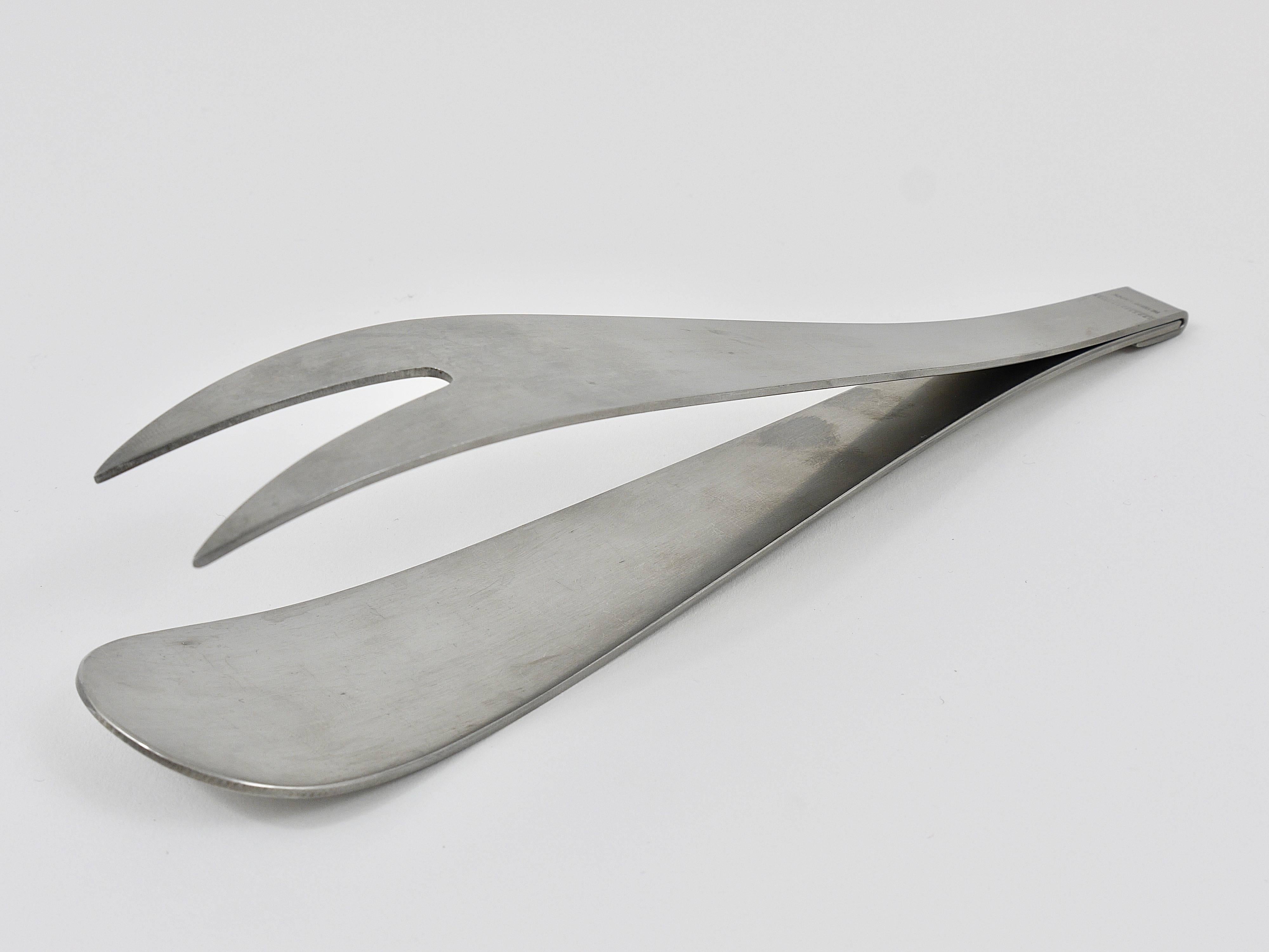 Carl Auböck Fork and Spoon, Salad Servers, Tongs by Amboss, Austria, 1960s 5