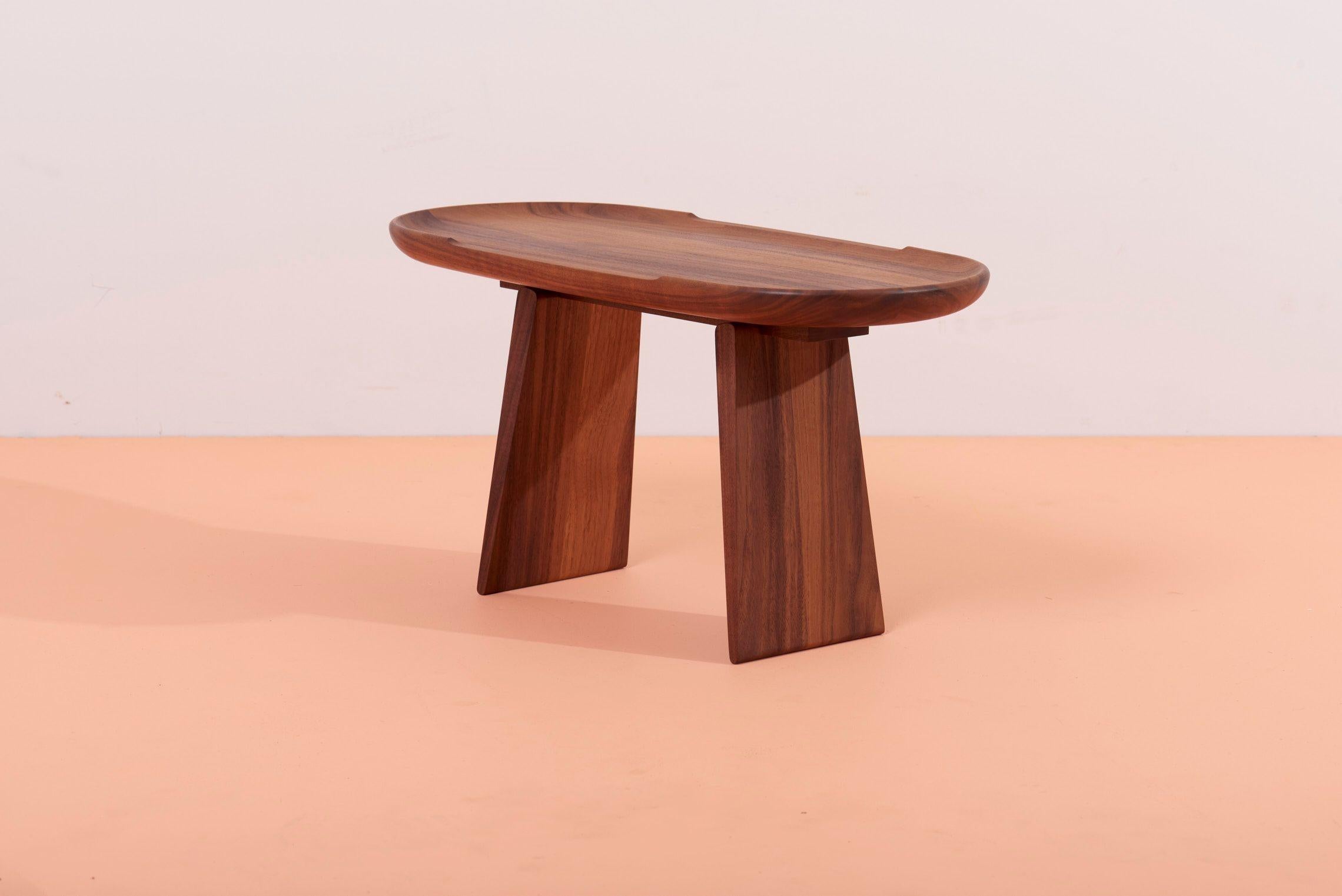 Mid-Century Modern Carl Auböck #3511 Walnut Side Table, Austria, 2022 For Sale