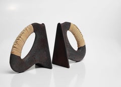 Brass and Cane Bookends by Werkstätte Carl Auböck, Austria, New Design