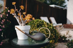 Carl Auböck #3632 Watering Can in Patinated Brass and Cane