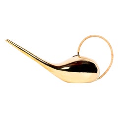 Carl Auböck #3632 Watering Can in Polished Brass and Cane