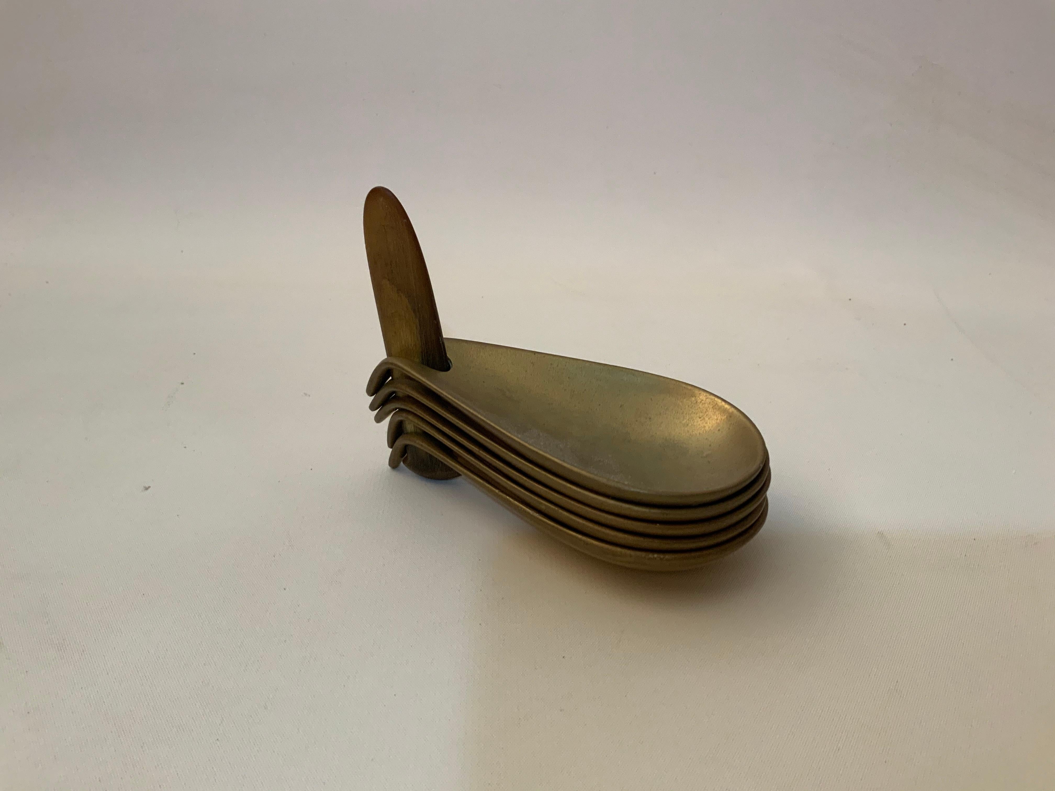 Mid-Century Modern Carl Auböck 3904 Brass with Bone Nesting Bowls