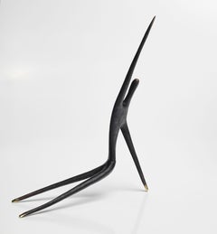 Brass Athlete Sculpture by Werkstätte Carl Auböck, Patinated Finish