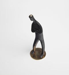 Standing Sculpture by Werkstätte Carl Auböck, Patinated Brass, Austria