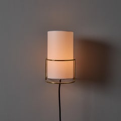 Carl Auböck '4723' Polished Brass Plug-In Wall Light with White Shade