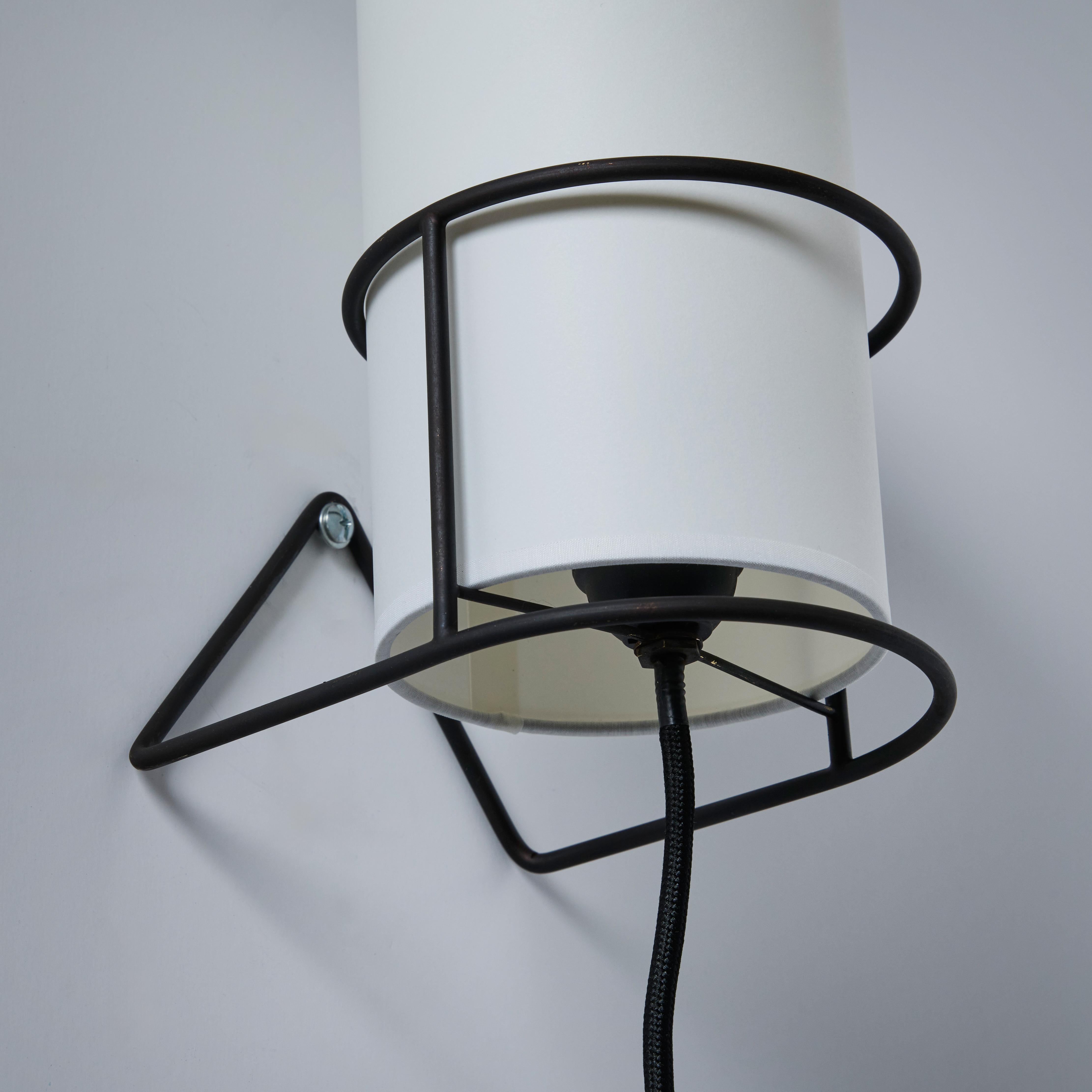 Carl Auböck '4723' Patinated Brass Plug-In Wall Light With White Shade For Sale 4