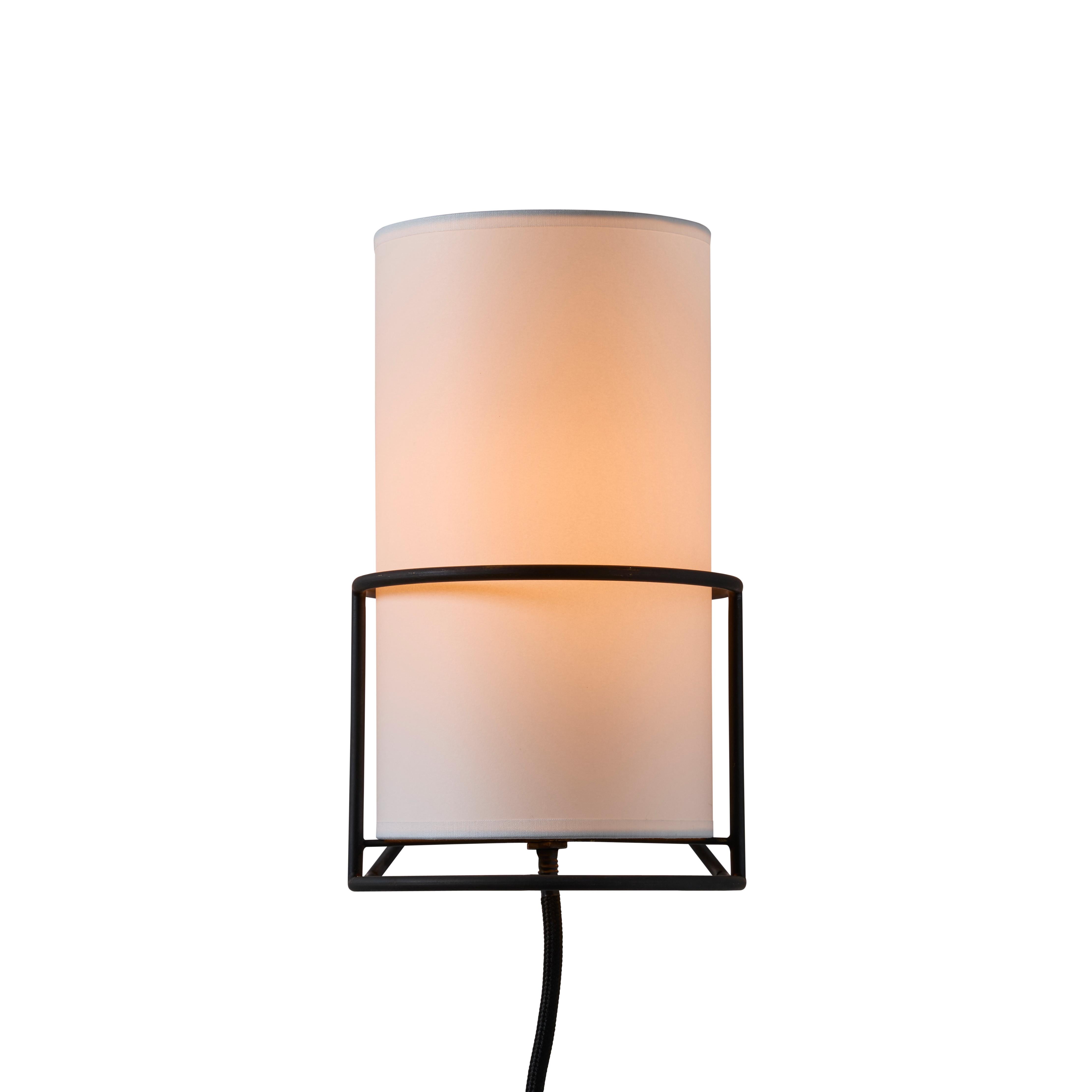 Carl Auböck '4723' Patinated Brass Plug-In Wall Light With White Shade For Sale 5