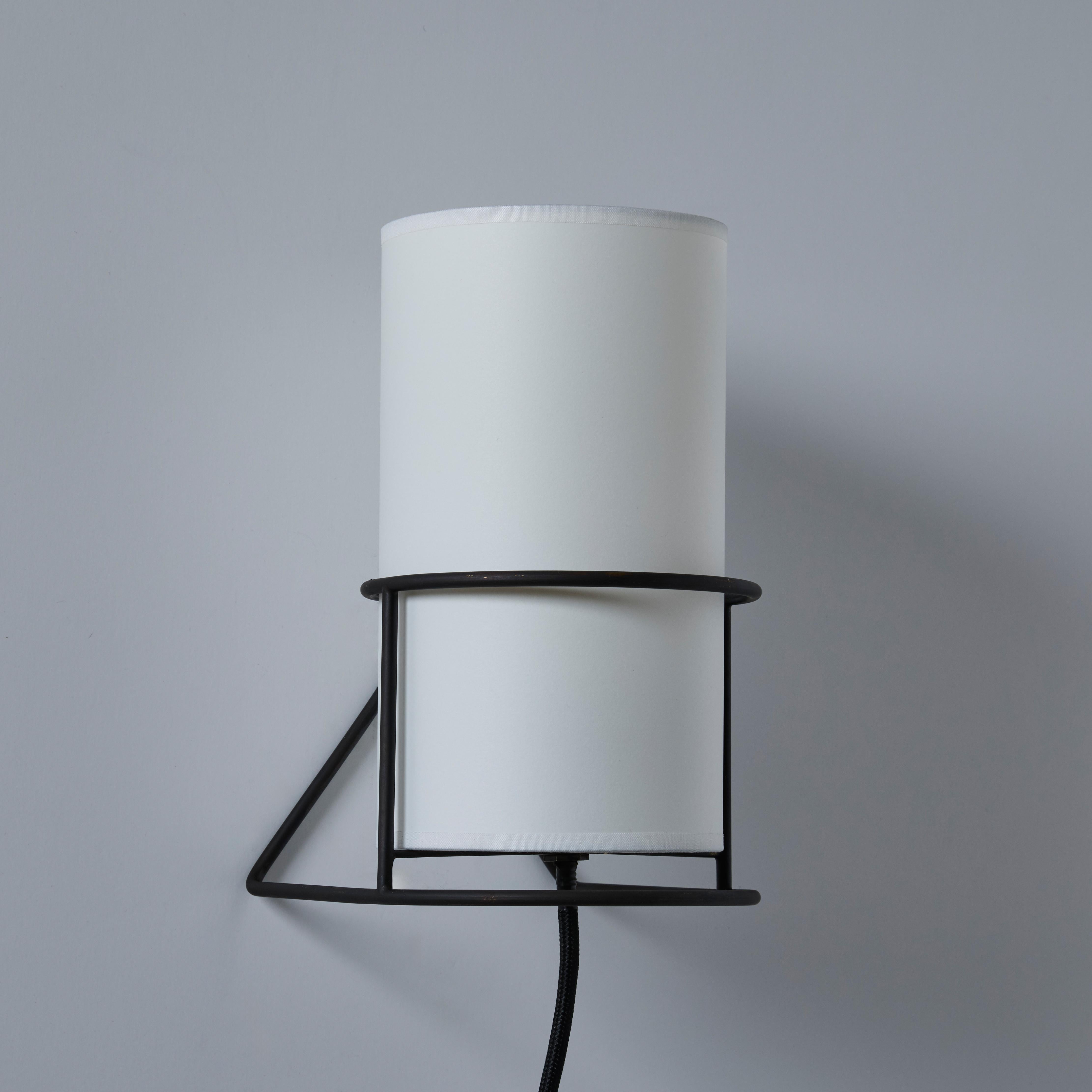 Contemporary Carl Auböck '4723' Patinated Brass Plug-In Wall Light With White Shade For Sale