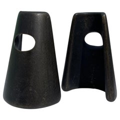 Carl Aubock 4843 Fermalibri modernista in bronzo patinato