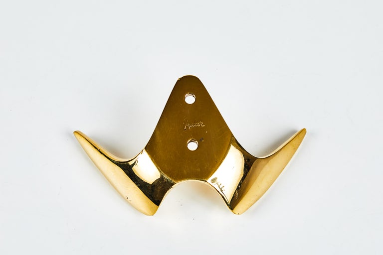 Carl Auböck #4995 Patinated Brass Hook For Sale 4