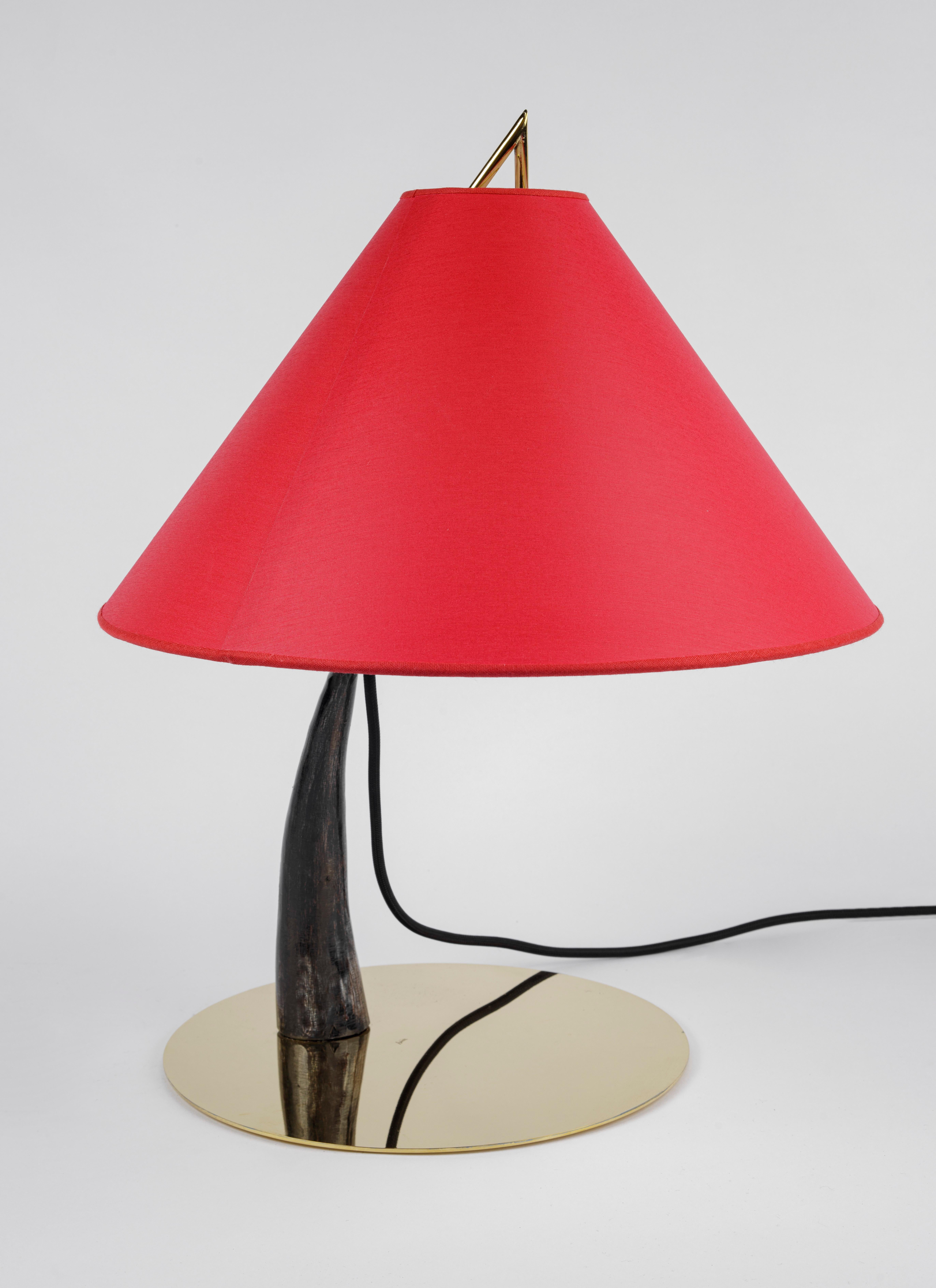 Mid-Century Modern Carl Auböck #7255-1 Horn Table Lamp, Austria For Sale