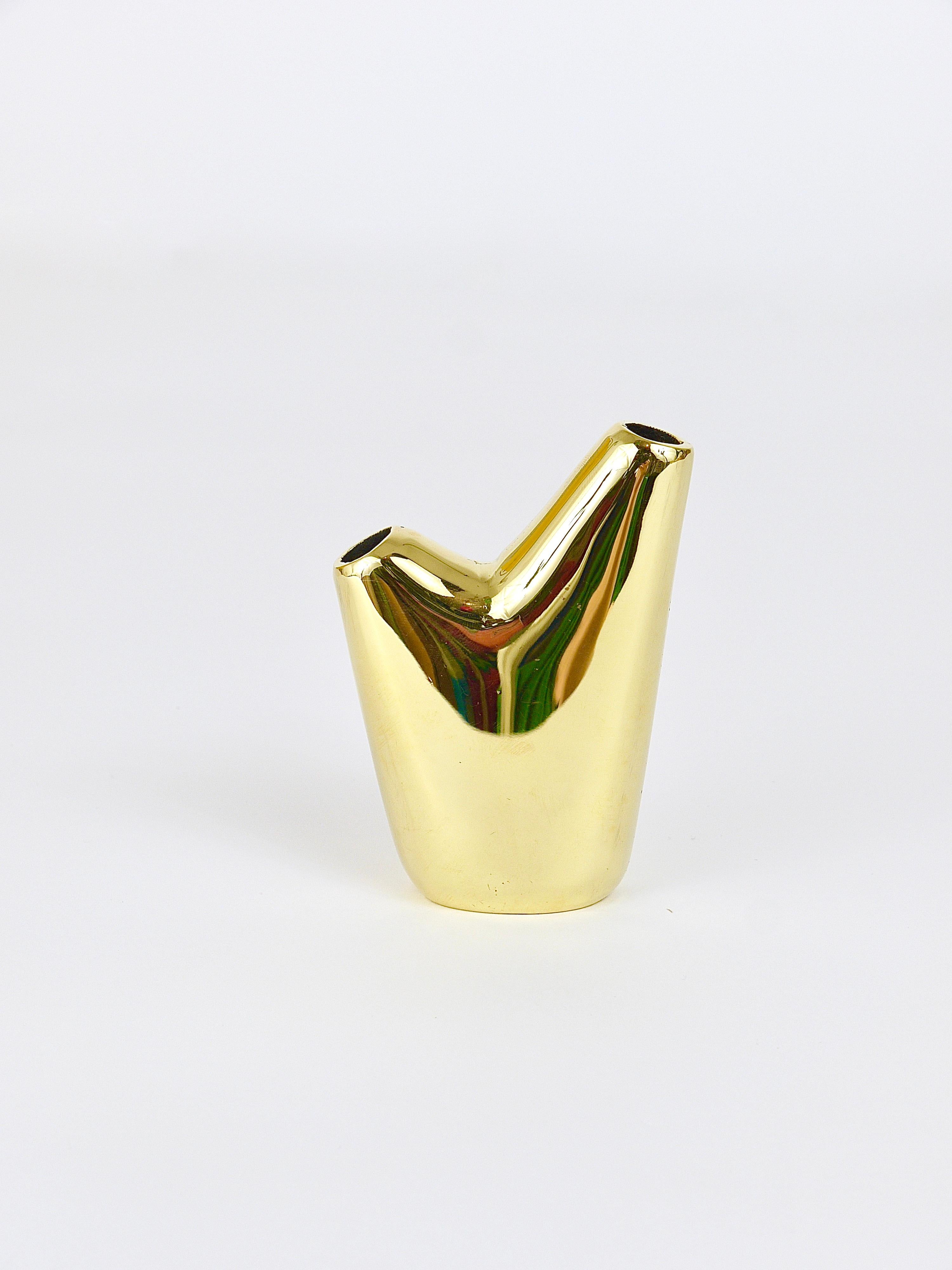 Carl Auböck Aorta Vase, Polished Brass, Austria For Sale 4