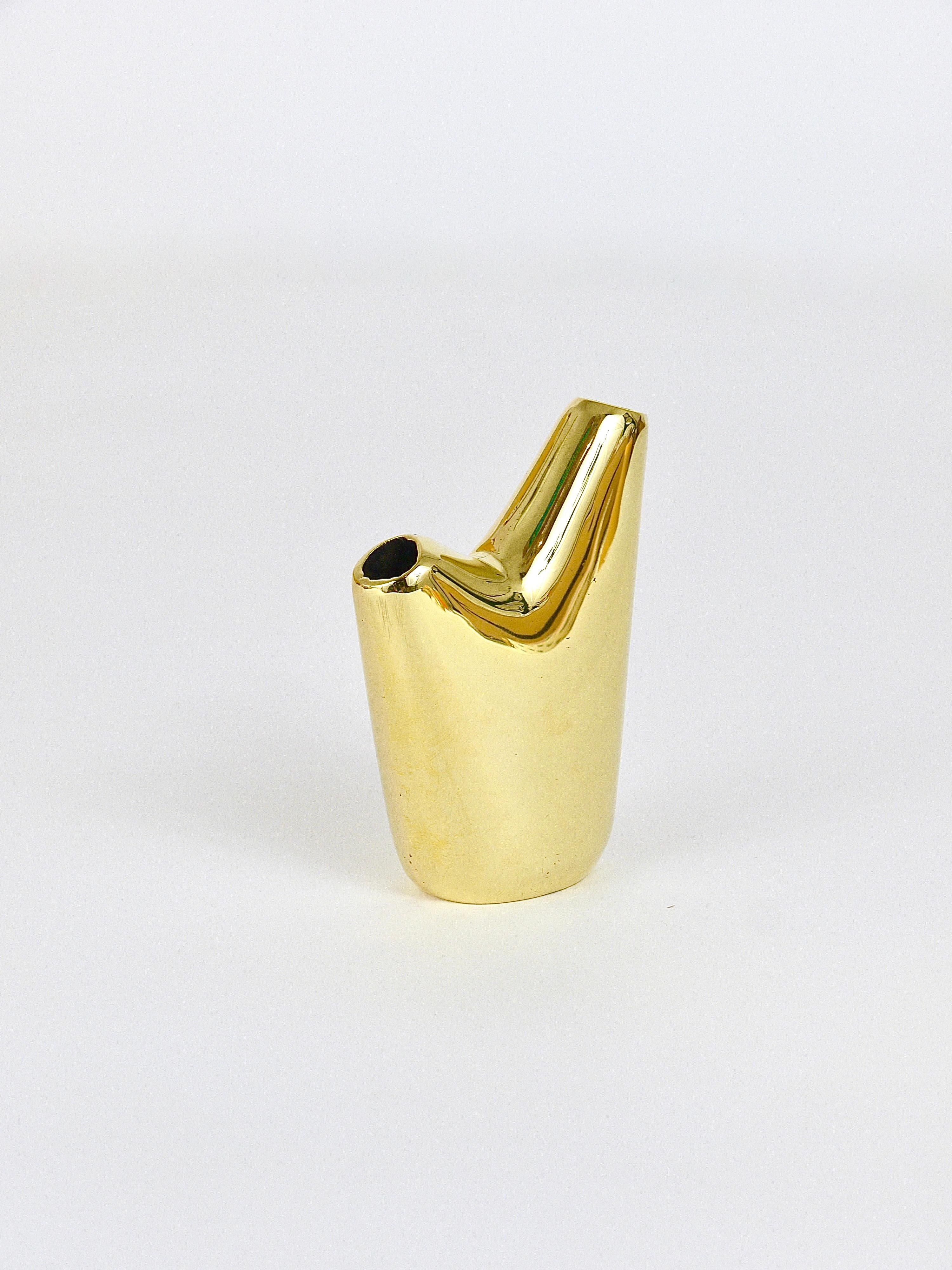 Carl Auböck Aorta Vase, Polished Brass, Austria For Sale 5