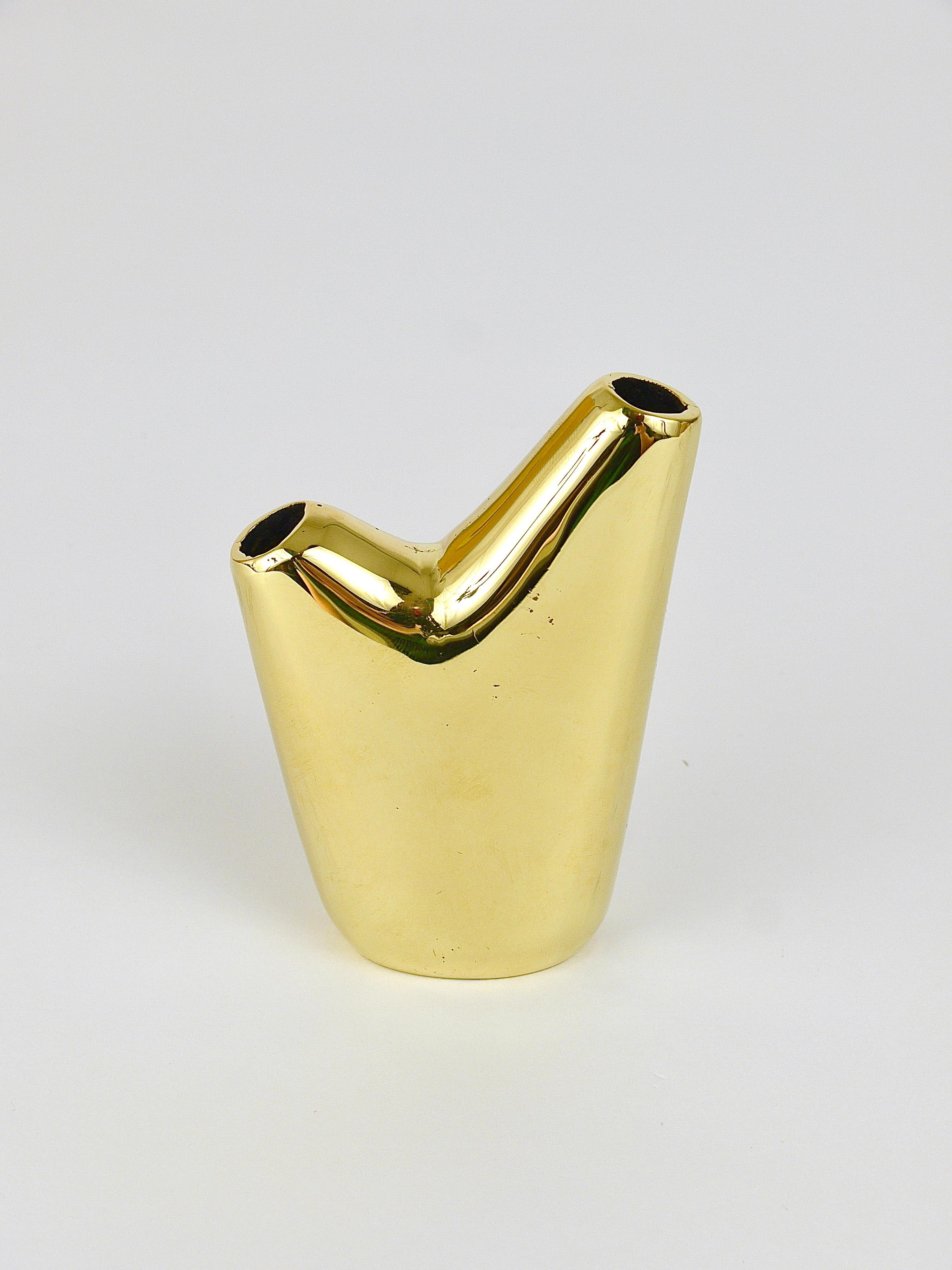 Carl Auböck Aorta Vase, Polished Brass, Austria For Sale 6