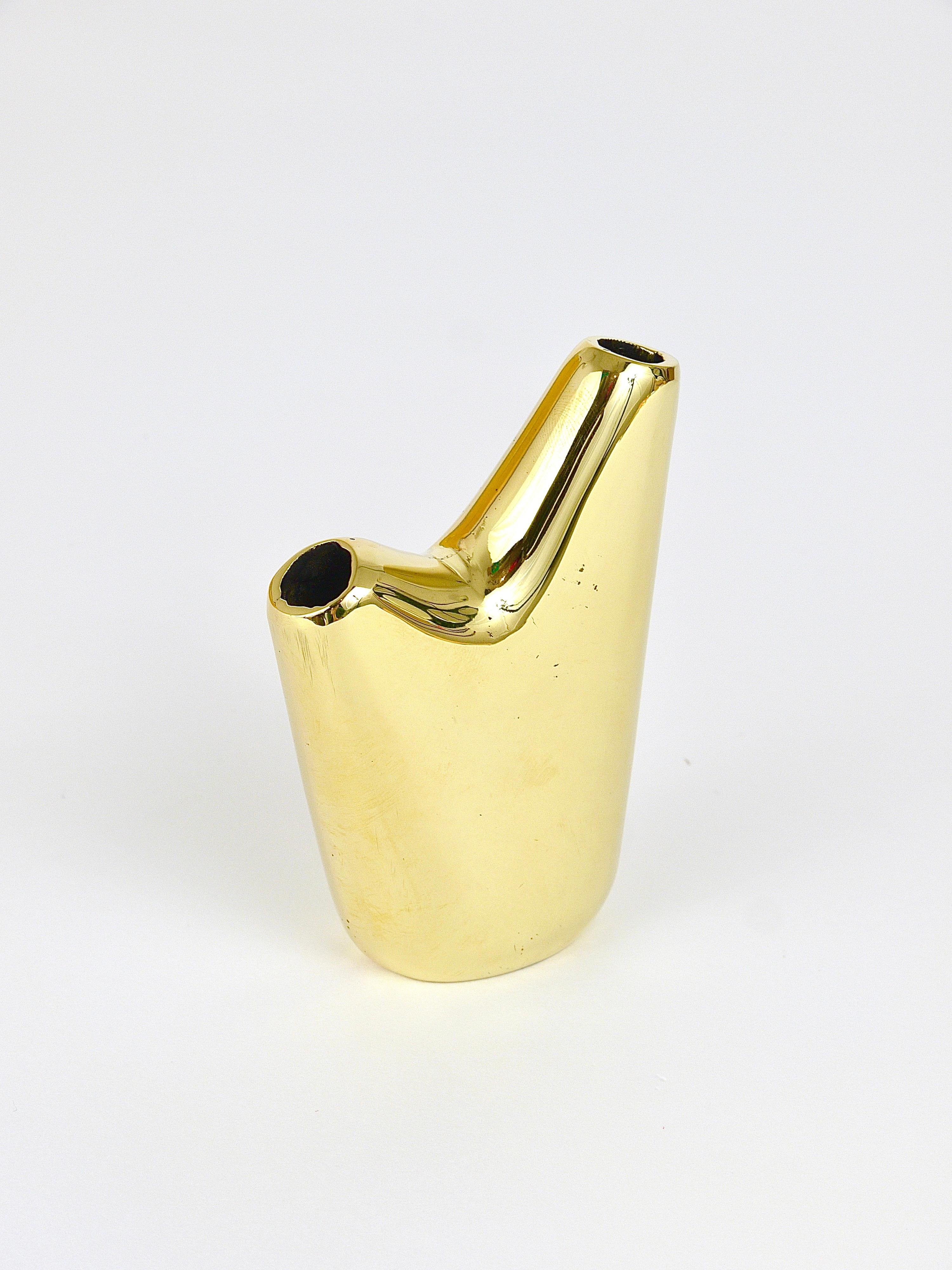 Carl Auböck Aorta Vase, Messing poliert, Österreich im Angebot 6