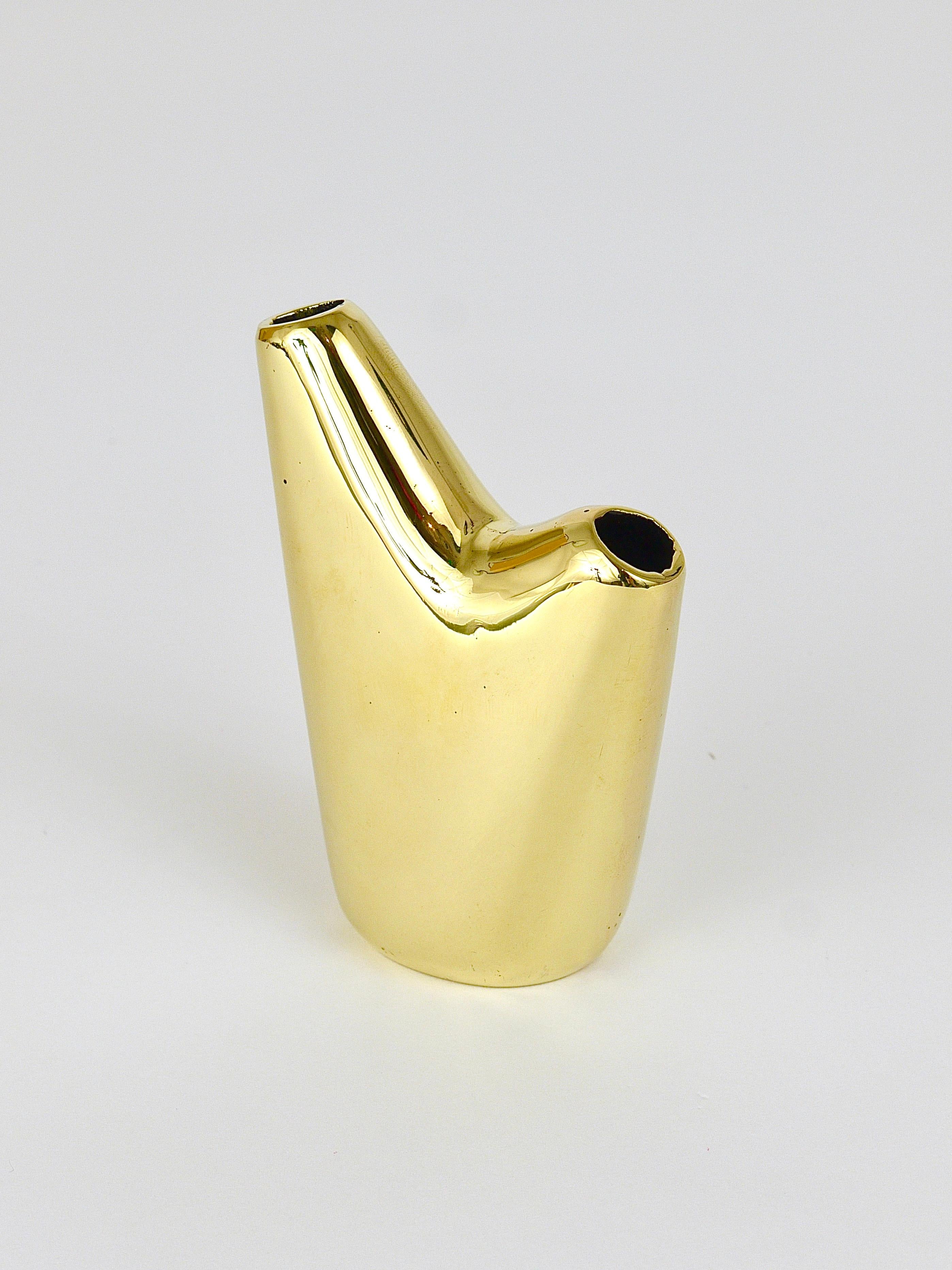 Carl Auböck Aorta Vase, Polished Brass, Austria For Sale 8