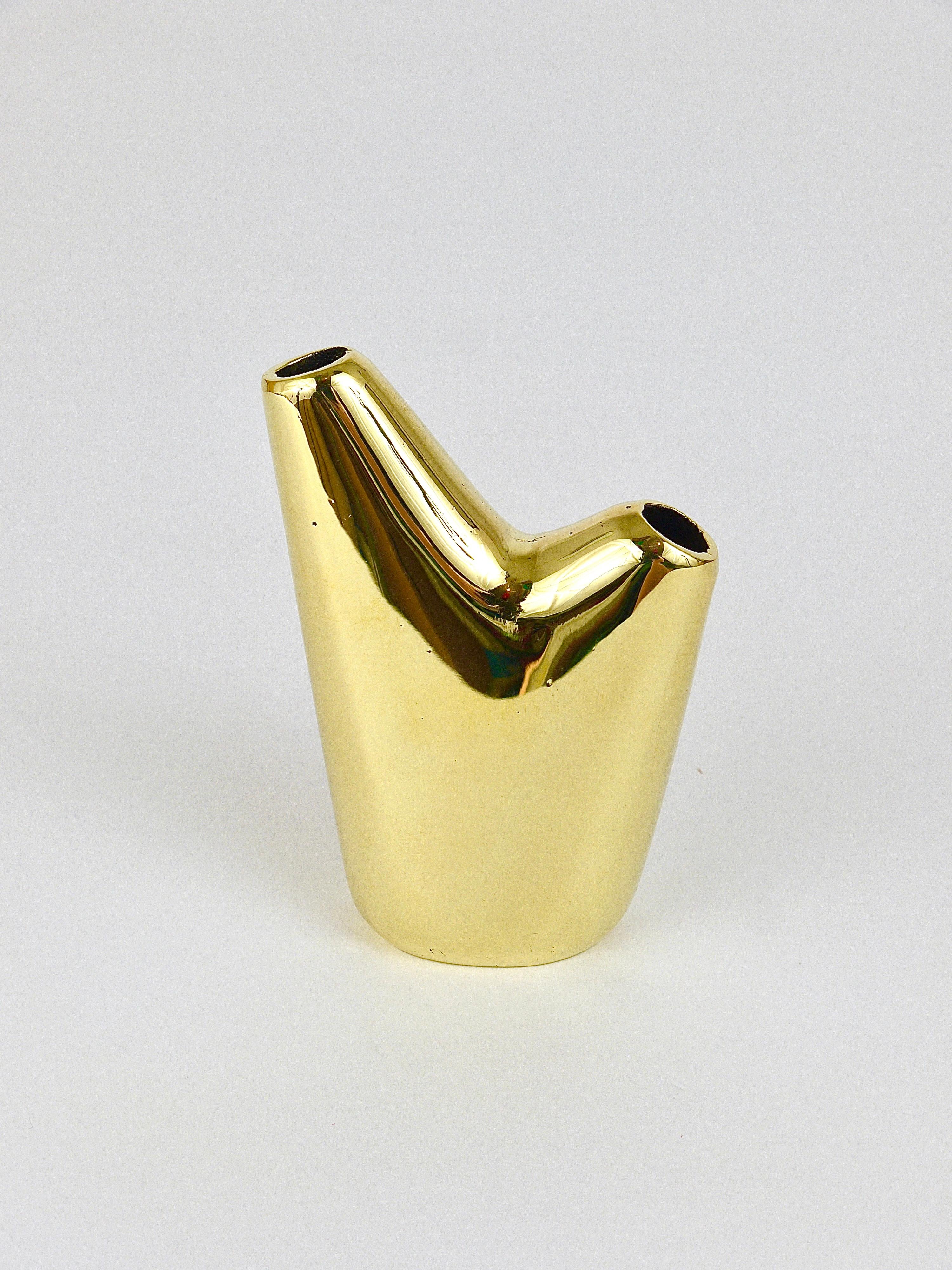 Carl Auböck Aorta Vase, Polished Brass, Austria For Sale 9