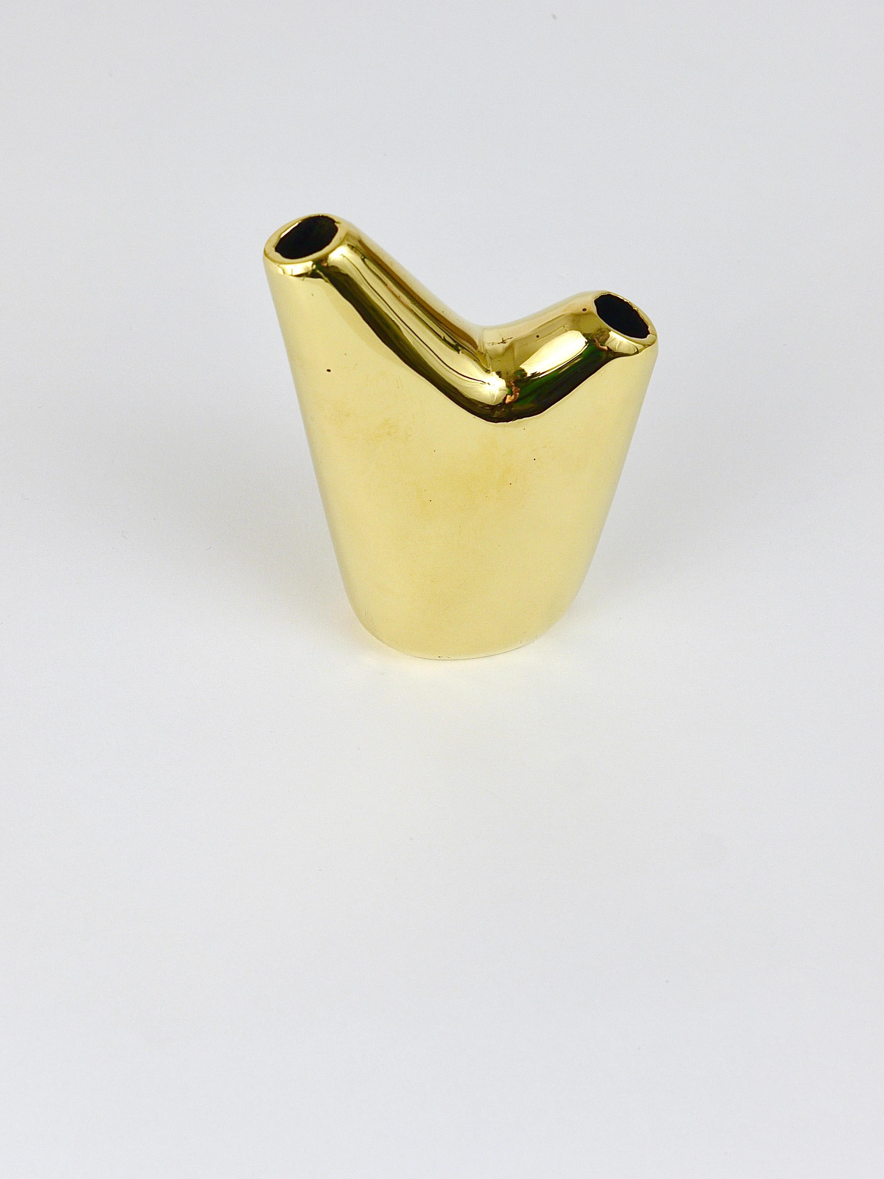 Jarrón Aorta Carl Auböck, Latón pulido, Austria en venta 11