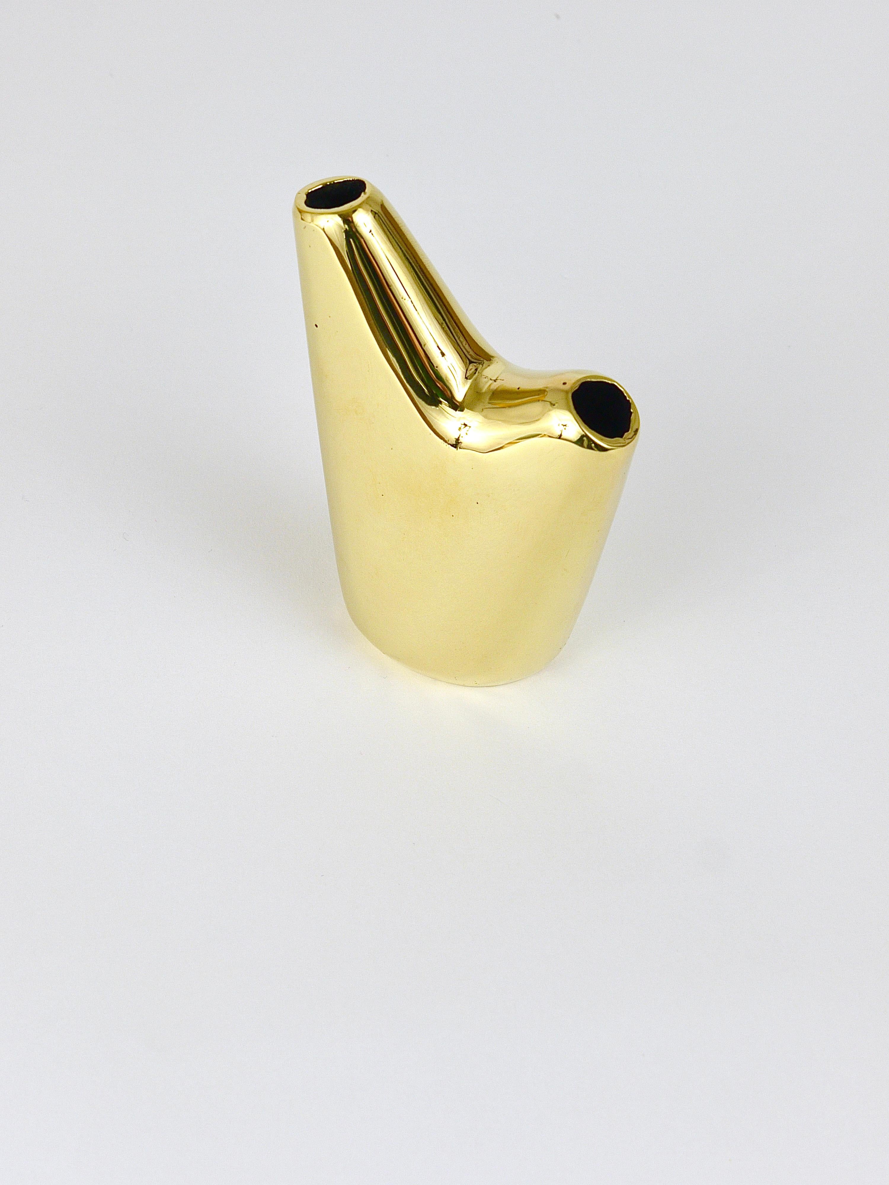 Jarrón Aorta Carl Auböck, Latón pulido, Austria en venta 12