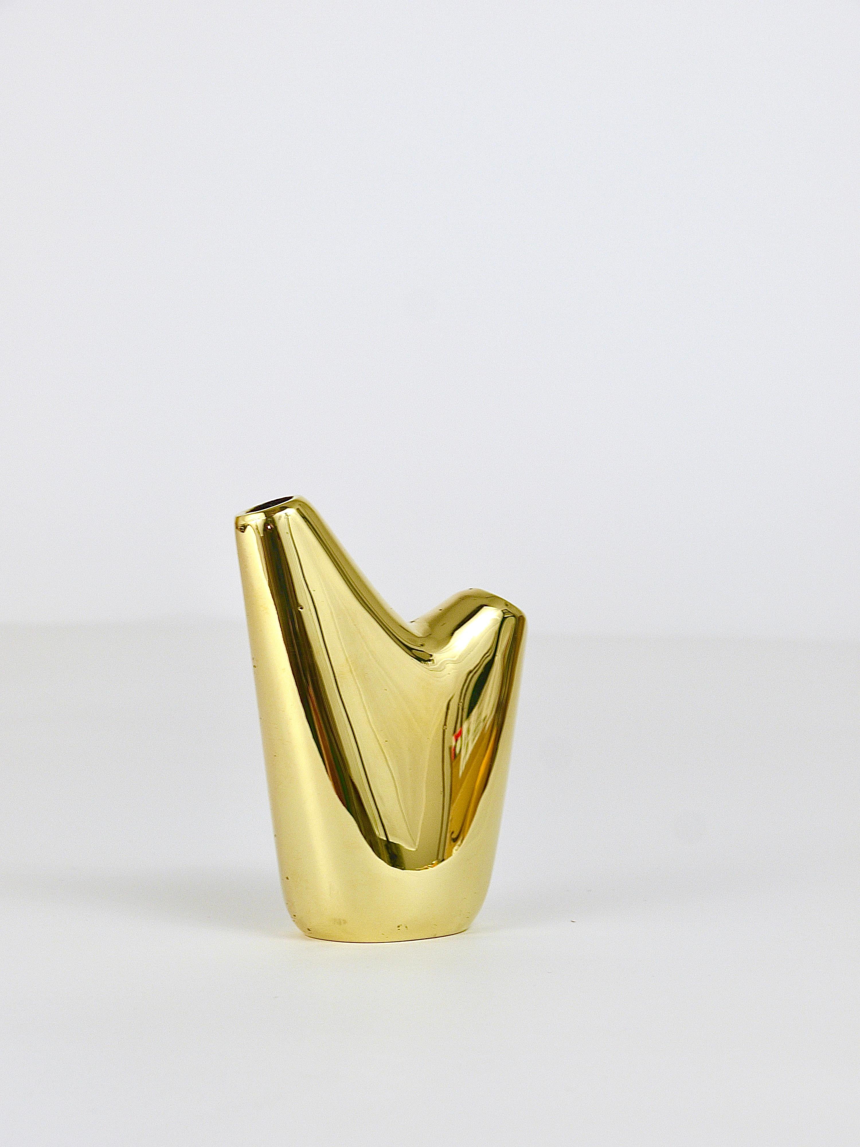 20th Century Carl Auböck Aorta Vase, Polished Brass, Austria For Sale